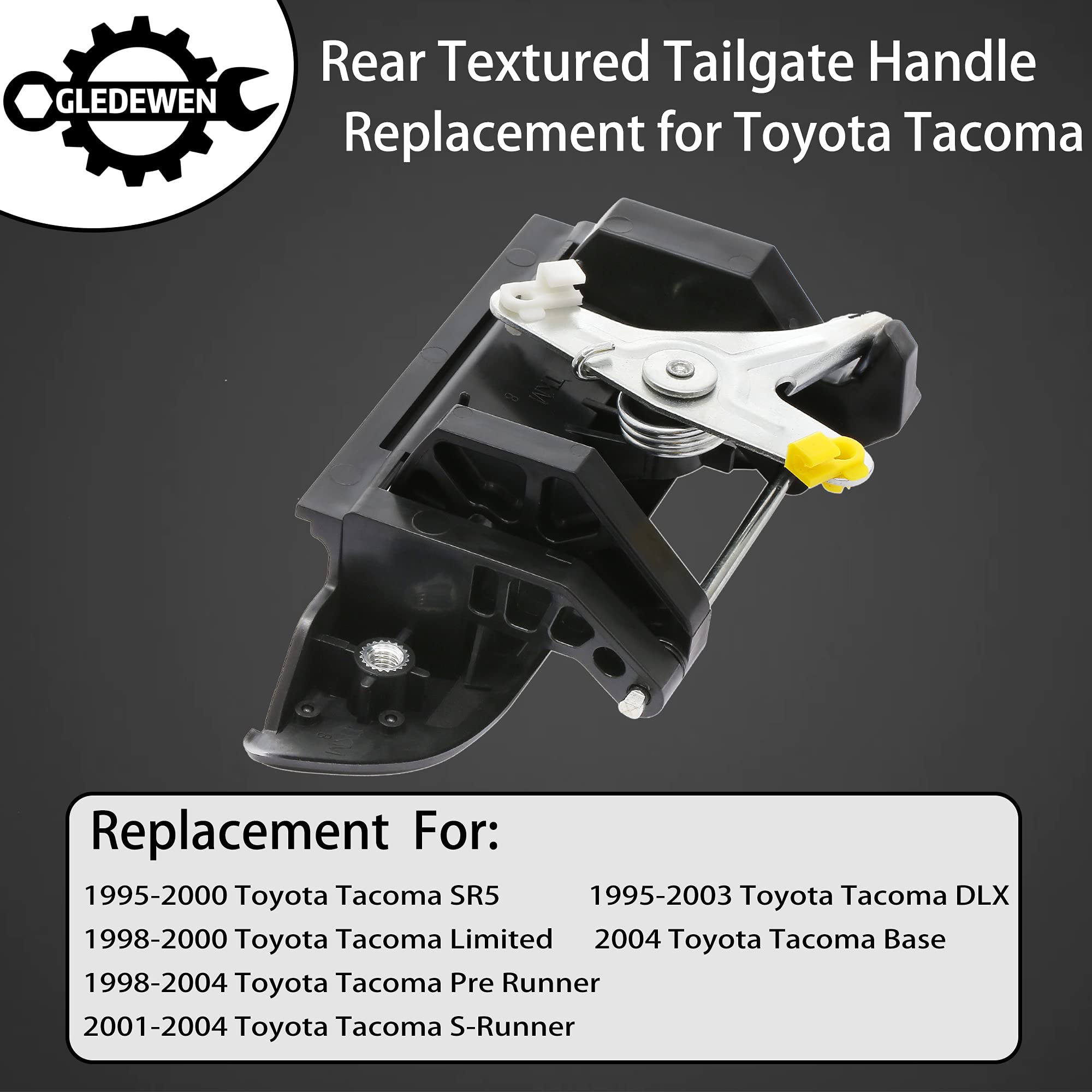 Tailgate Door Handle, Compatible with 1995 1996 1997 1998 1999 2000 2001 2002 2003 2004 Toyota Tacoma Pickup,Exterior Rear Textu