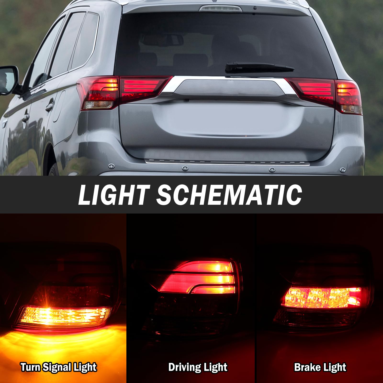 Clidr Inner Led Tail Light Lamp 8331A186 Generic Fit For Mitsubishi Outlander Phev 2016-2020 Right/Passenger Side