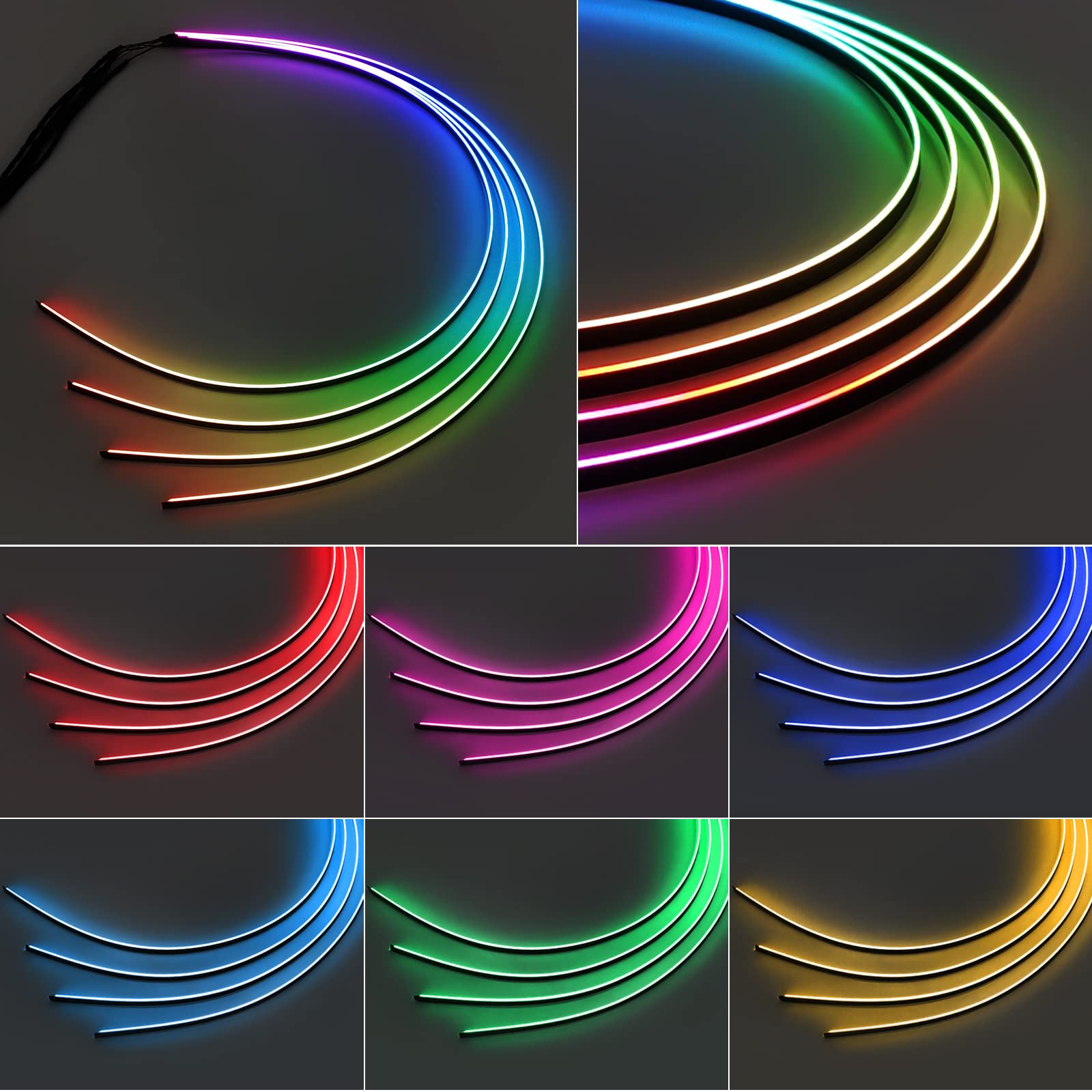 Dreamcolor Acrylic Interior Car Led Strip Light 29.5-Inch, Which Fit For Dreamcolor Main Controller Connects And Sub-Controller
