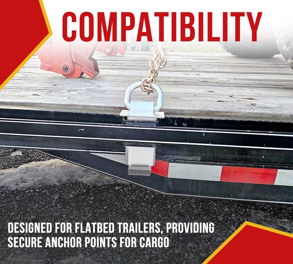 Mytee Products Heavy Duty Adjustable Trailer Stake Pocket W/Outward Protruding Design - 5/8 Inch Forged D Ring Load Limit 5400 L