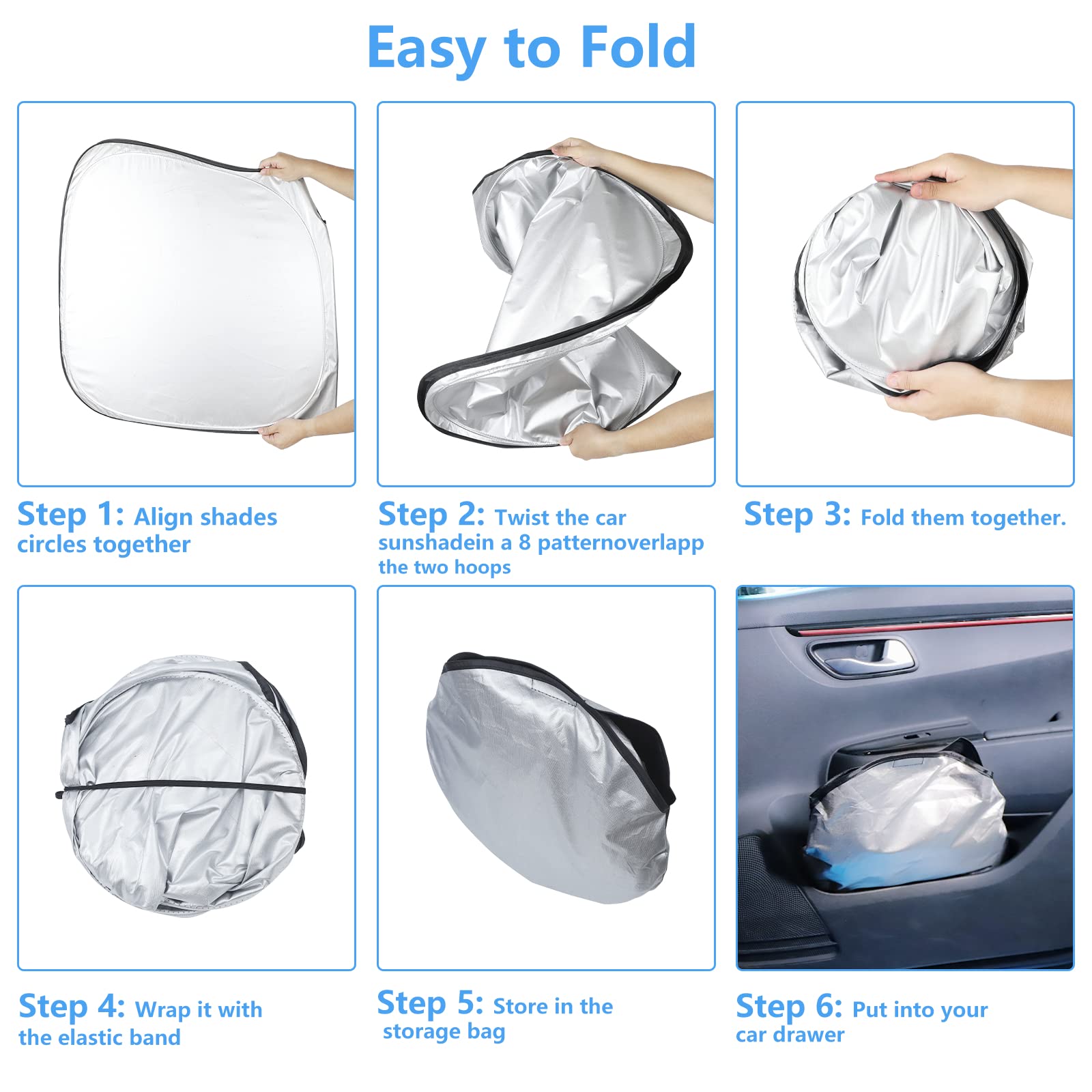 Car Windshield Sun Shade Foldable Sunshade Protector For 2015-2020 Ford F-150 F150 Lariat, King Ranch, Platinum, Xl Xlt Limited