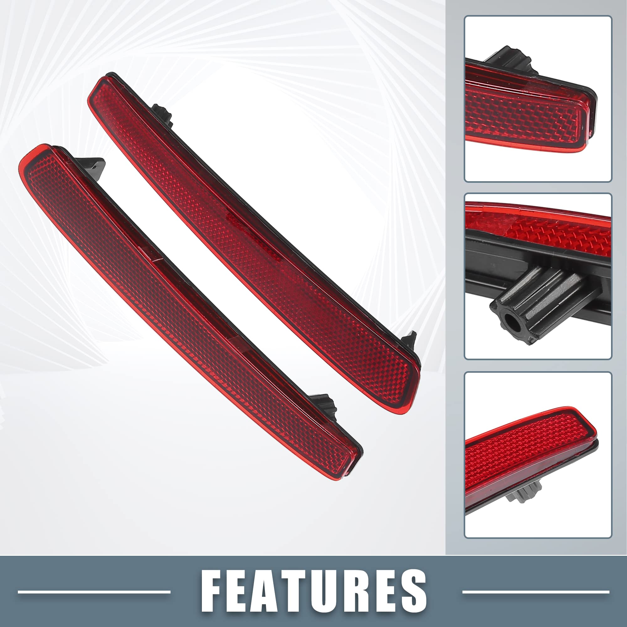 A Absopro Rear Bumper Reflector Light 8191012130 8192012120 For Toyota Corolla 2020-2022 Left Right Side Red 1 Pair
