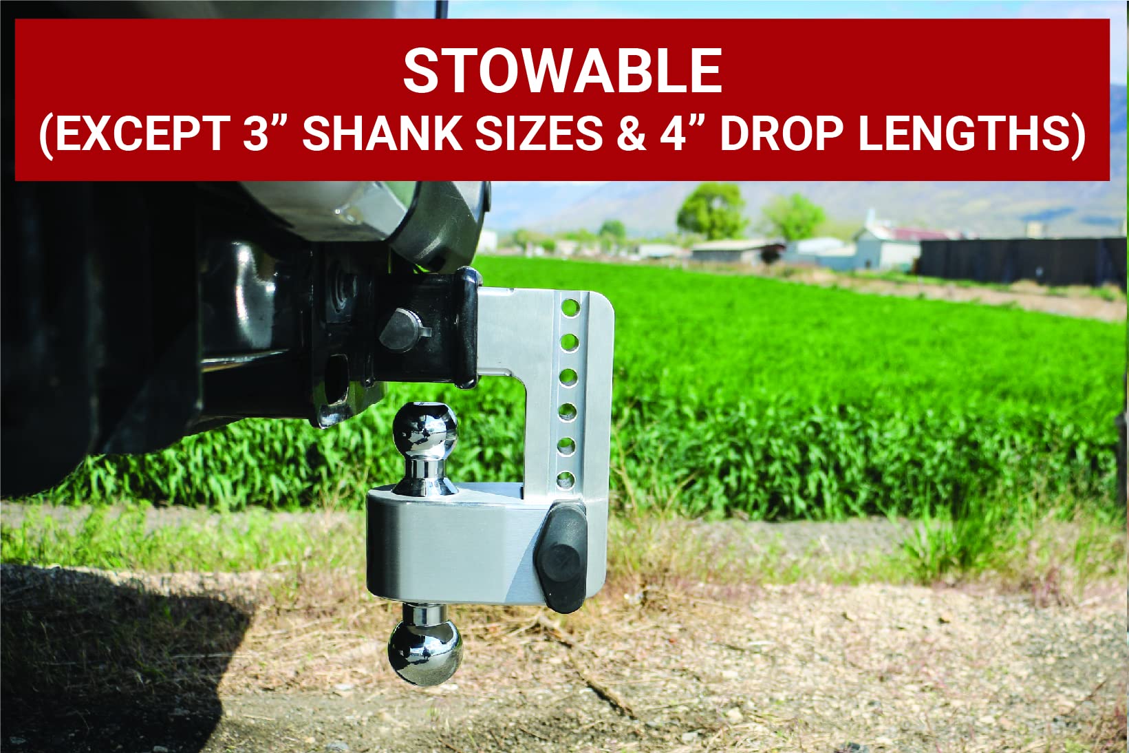 Weigh Safe Adjustable Trailer Hitch Ball Mount, 10 Adjustable Drop Hitch For 2.5 Receiver W/ 2 Pc Keyed Alike Lock Set, Heavy Duty Aluminum Trailer Tow Hitch W/Chrome Plated Tow Balls, 18,500 Gtw