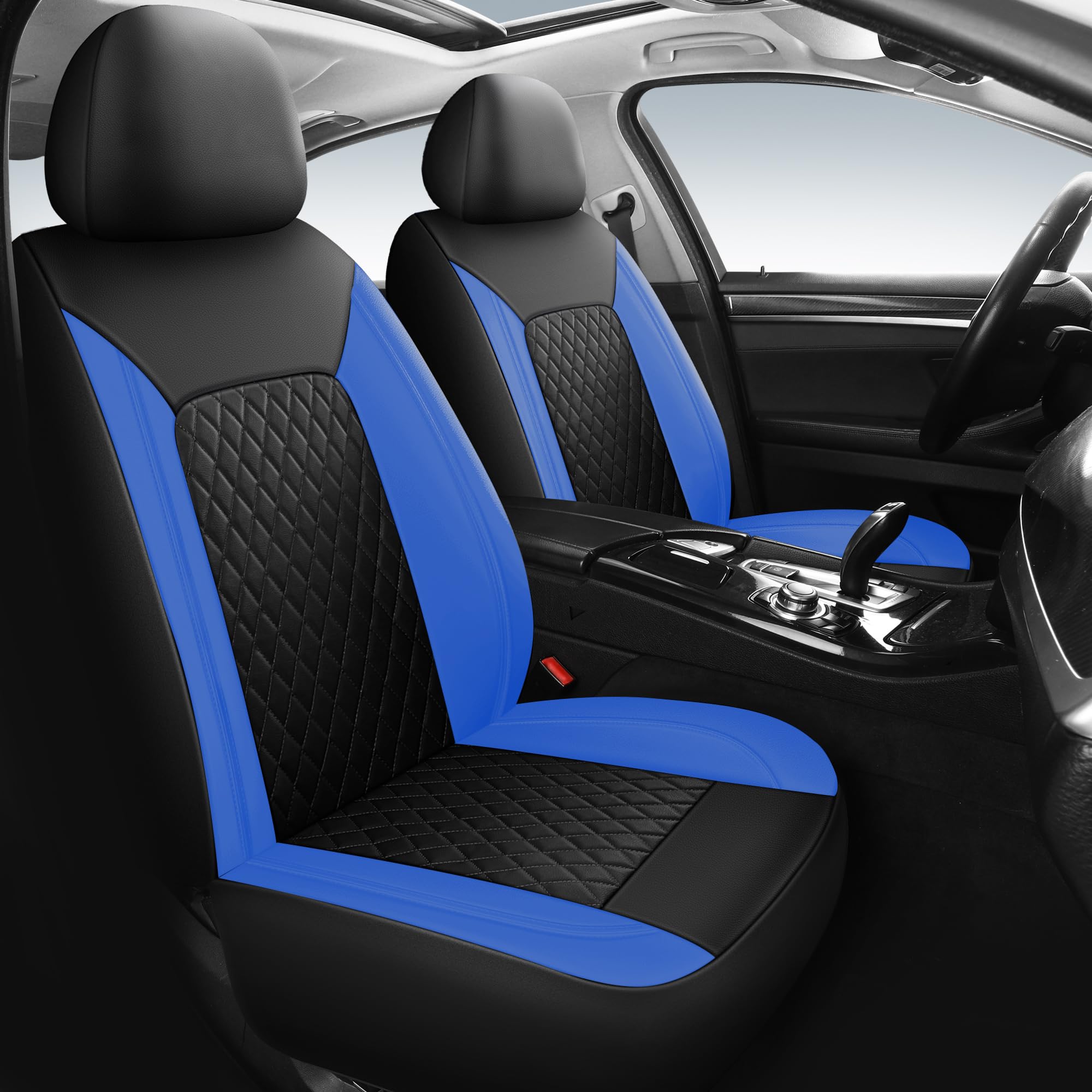 HChengkikz Car Seat Covers,Breathable and Waterproof Seat Covers,Luxury PU Universal Fit Automotive Airbag Compatible for Cars S