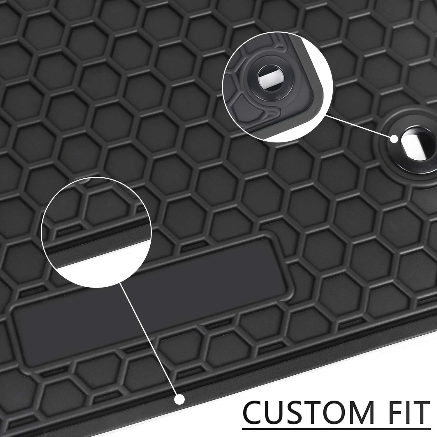 Hd-Mart Car Floor Mat For Honda Civic 9Th Generation 2012 2013 2014 2015, Custom Fit Rubber Full Black Auto Floor Liners Mat All