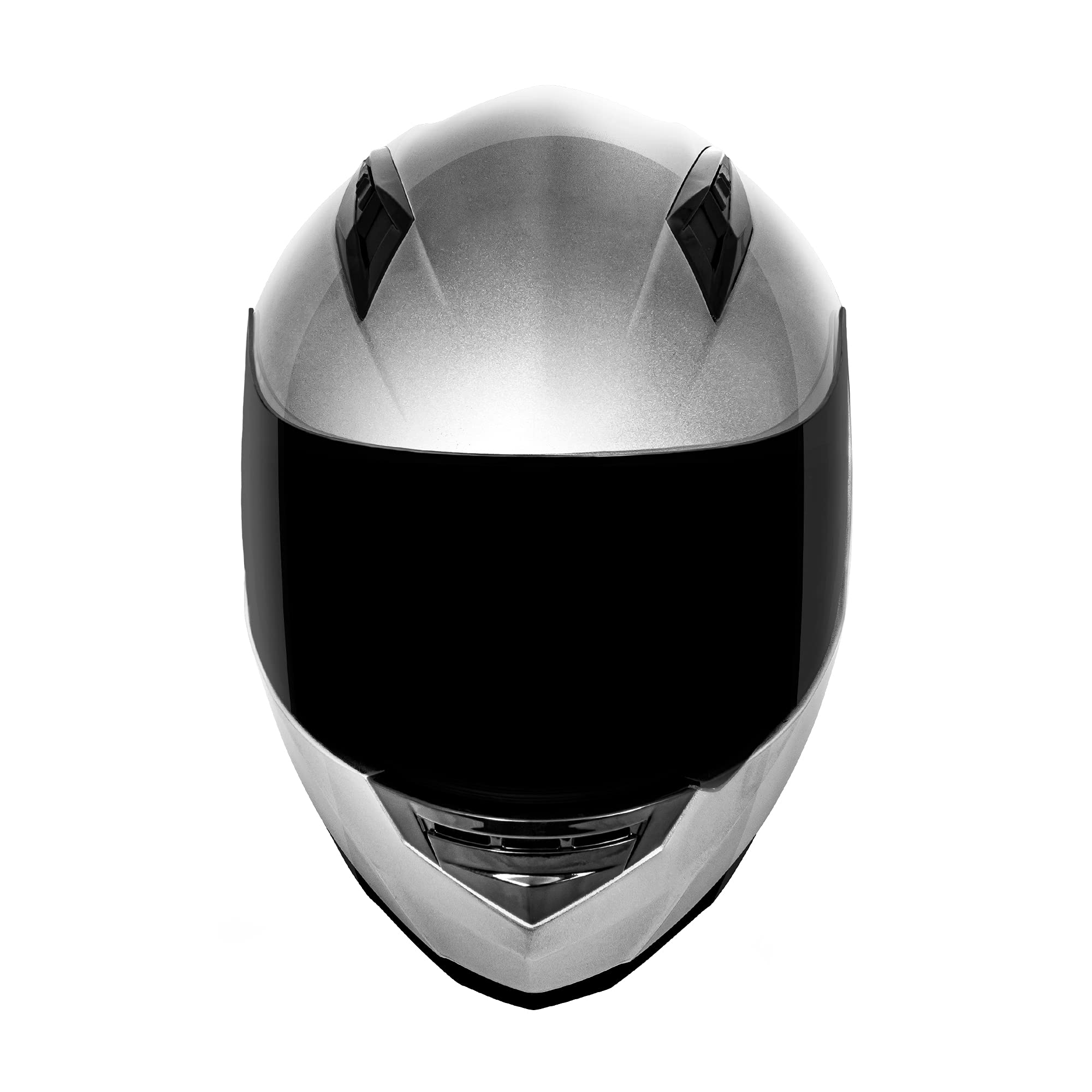 Vcan Vx Lightweight Full Face Motorcycle Street Bike Helmet With Extra Tinted Visor Dot Approved (Silver, Large)