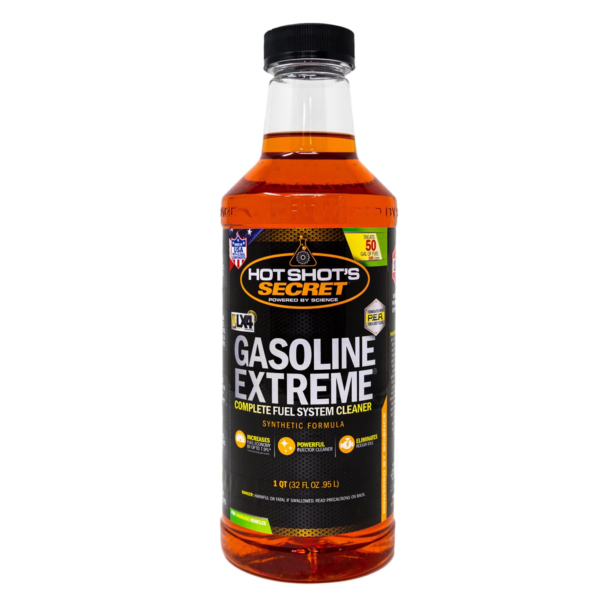 Hot Shots Secret Gasoline Extreme 32 Oz, Concentrated Fuel System Cleaner, Fuel Additive for Gasoline Engines, Injector Cleaner