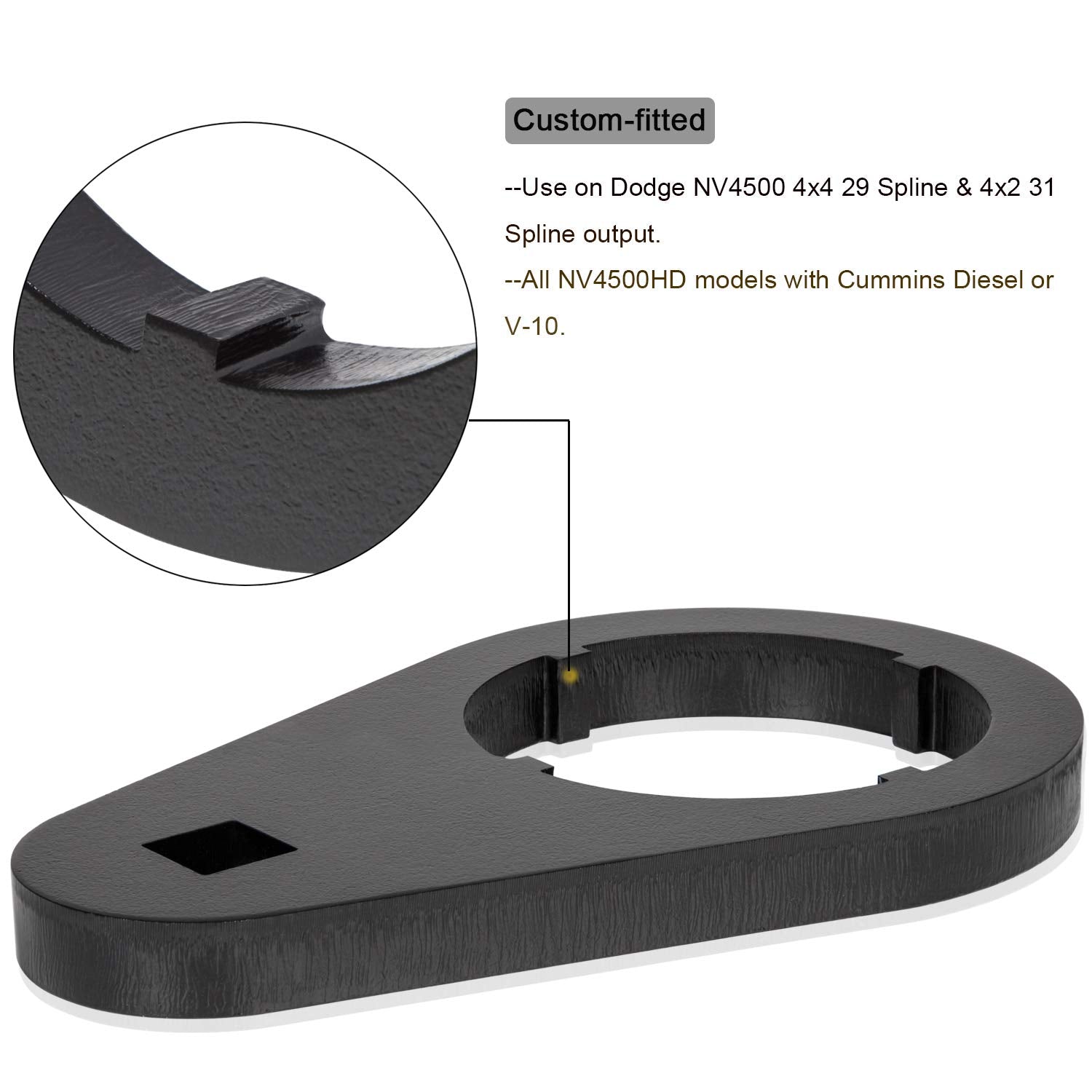 E-cowlboy 1/2'' Drive Mainshaft 5th Gear Nut Wrench for Dodge 1994-2004 NV4500HD models with Cummins Diesel or V-10, NV4500 4x4