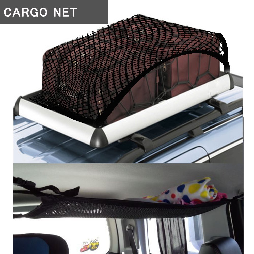 Premium Quality Adjustable Elastic Cargo Net Universal Stretchable Truck Net With Hooks,Storage Bag For Car, Suv, Truck, Pickup