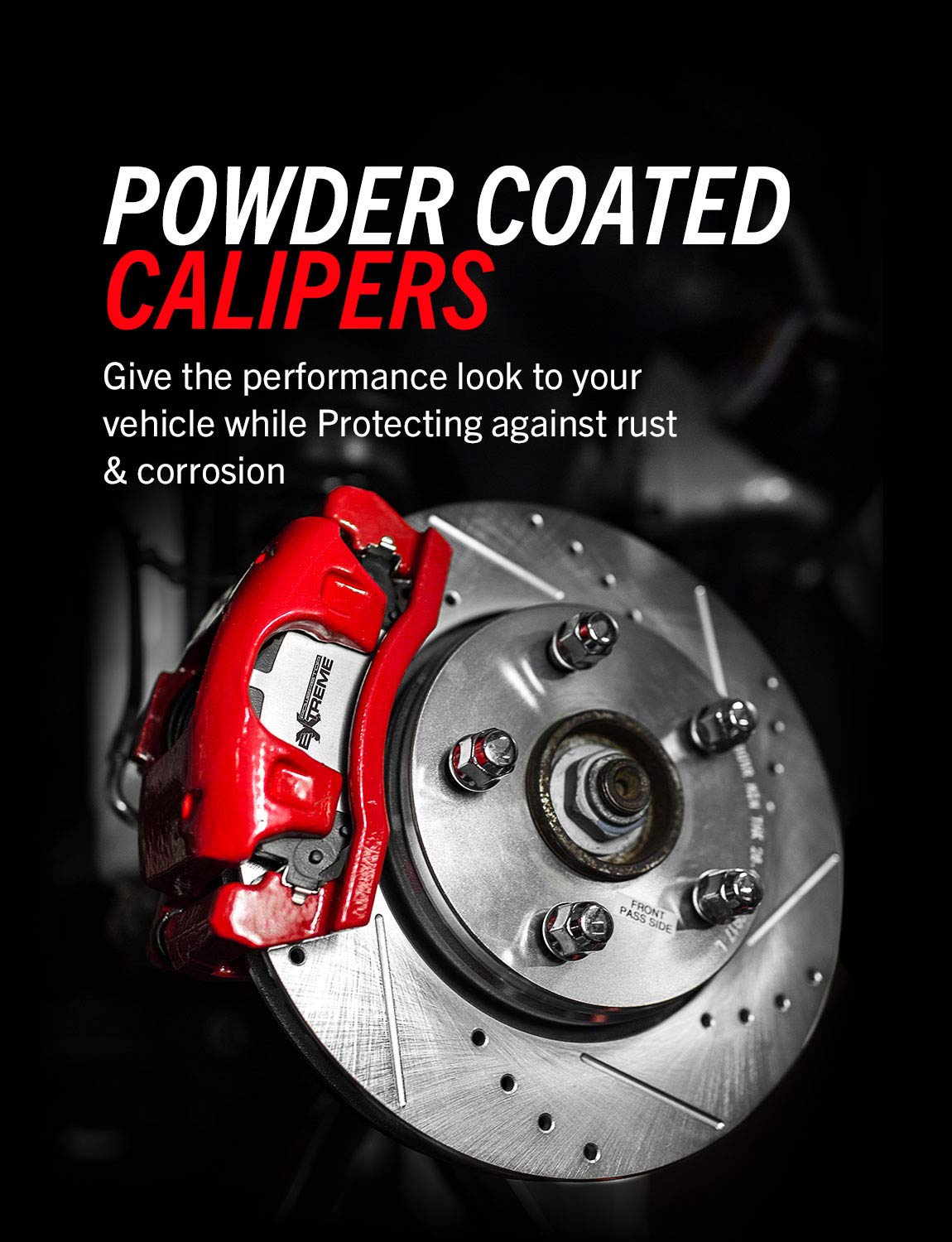 Power Stop S4730 Front Pair of High-Temp Red Powder Coated Calipers for Cadillac Deville DTS | Chevy Express Silverado Suburban