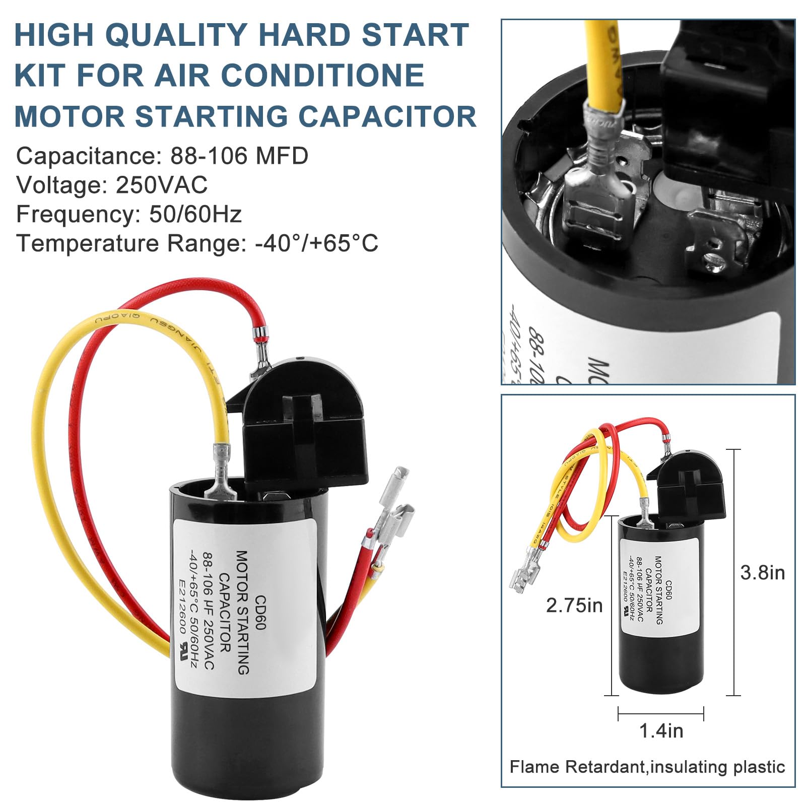 8333A9021 Air Conditioner Hard Start Kit Ac Hard Start Kit,Start The Ac Smoothly,Replacement 8333A9021 Pkg 8335-9021, And 9333-9