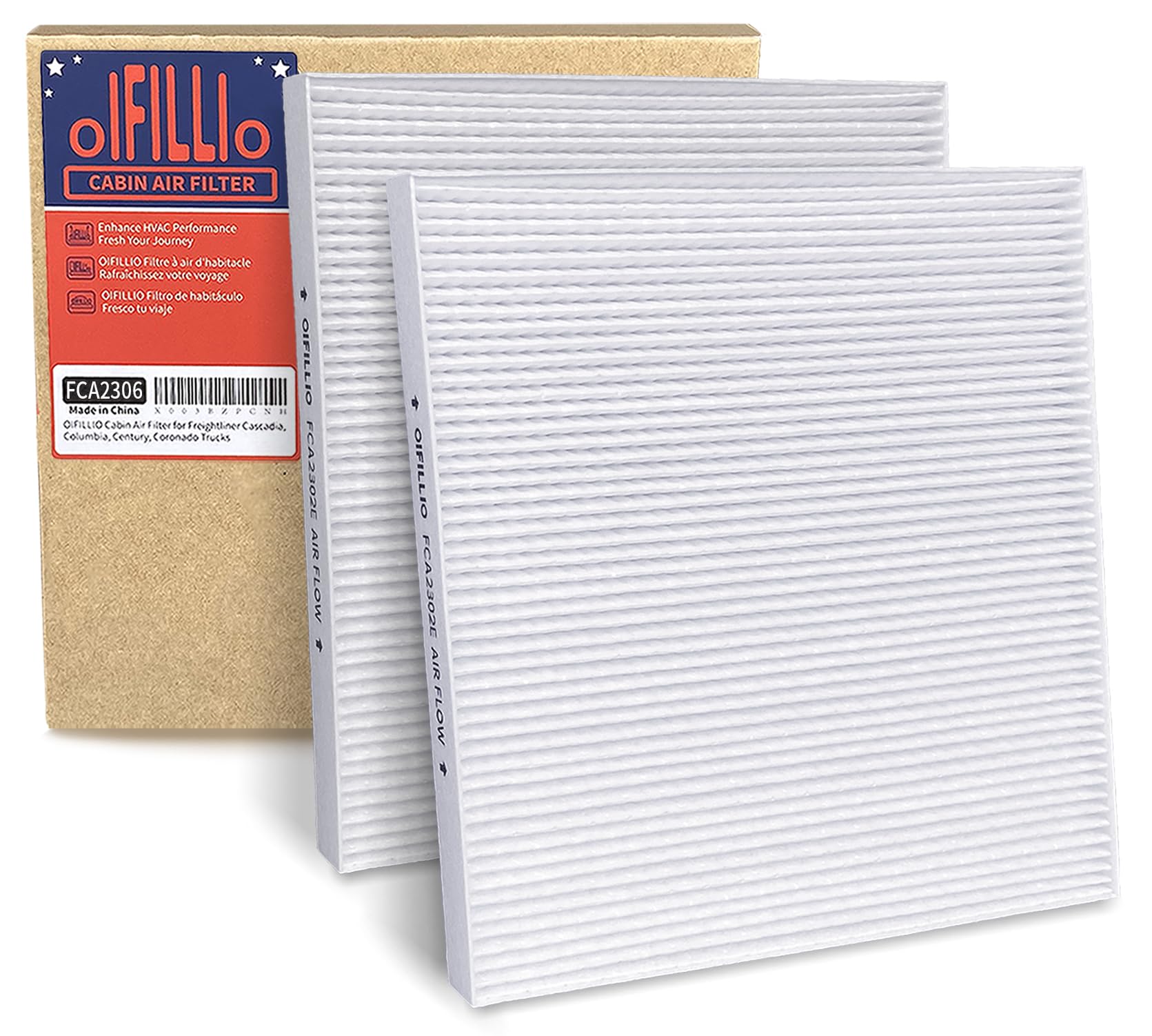 Oifillio Cabin Air Filter For Freightliner M2 106 112, 108Sd 122Sd 114Sd Select Models, Replace Abp N10G 36000006, Af26427, Pa53