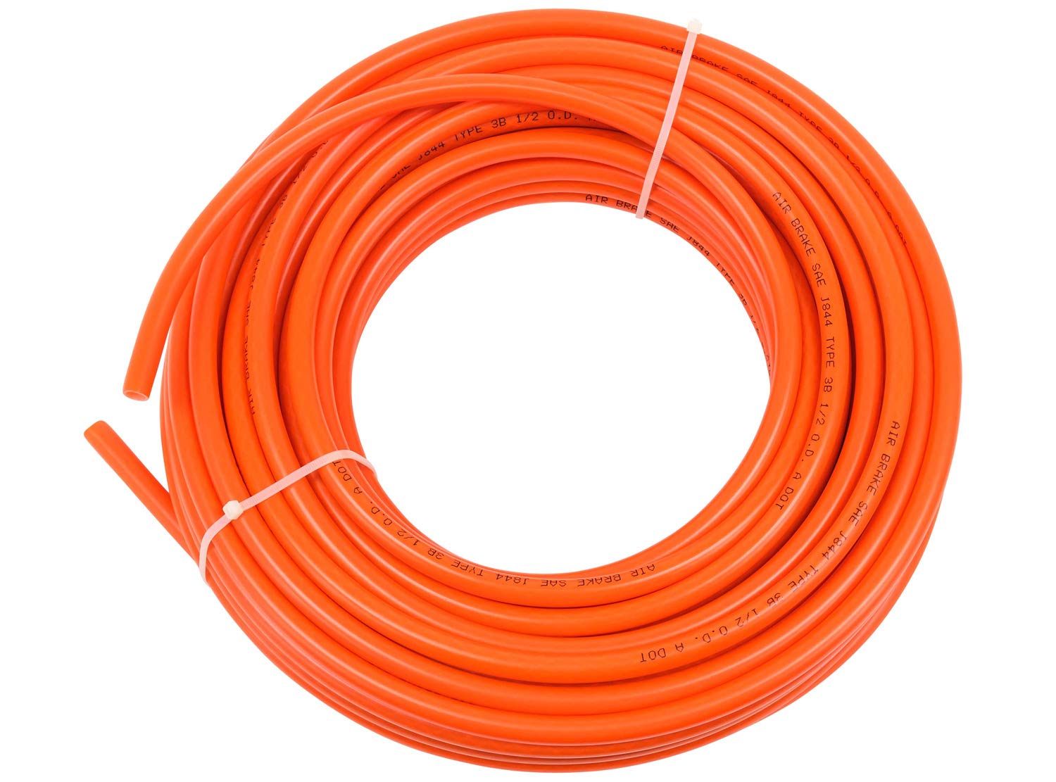 Mytee Products 1/4'' Od X 50' Orange Sae J844 Nylon Air Brake Tubing Dot Approved | Pneumatic Nylon Air Line Hose For Air Brake
