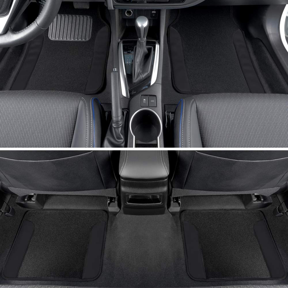 Carxs Forza Series Charcoal Gray Seat Covers Full Set Combo With Car Floor Mats - Front And Rear Bench Cover & Floor Mat Protect