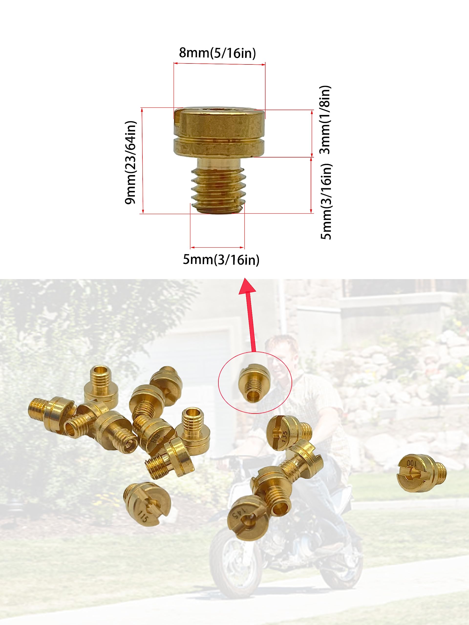 16Pcs Carburetor Jet Kit Main Jets For Mikuni Vm22 Vm24 Vm26 125Cc 150Cc 200Cc 250Cc For Mini Bike Dirt Bike Pit Bike Atv 88 90