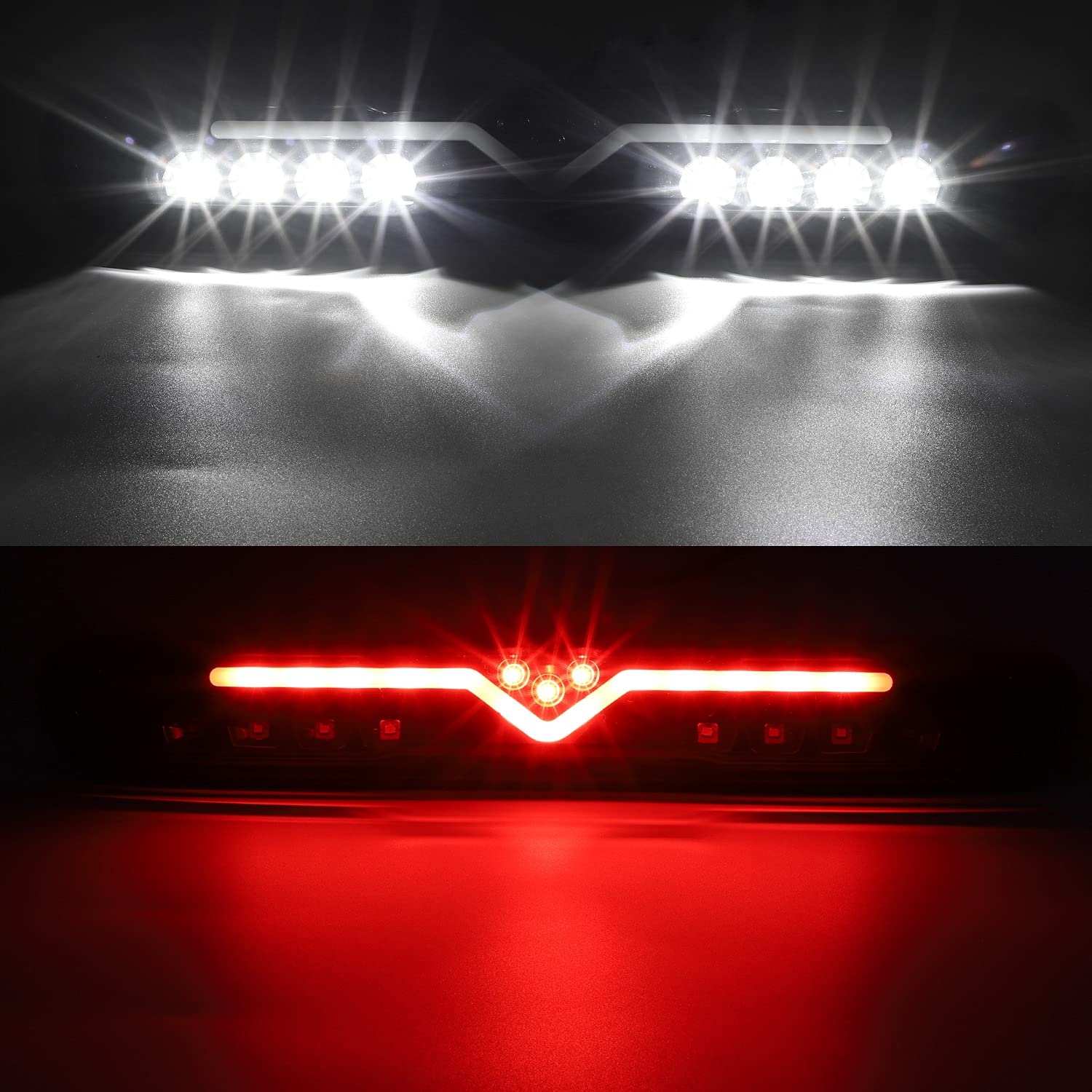 Partsam High Mount Stop Light Led 3Rd Brake Replacement For 07-13 Silverado/Sierra 1500 2500Hd 3500Hd Third Rear Cab Roof Center