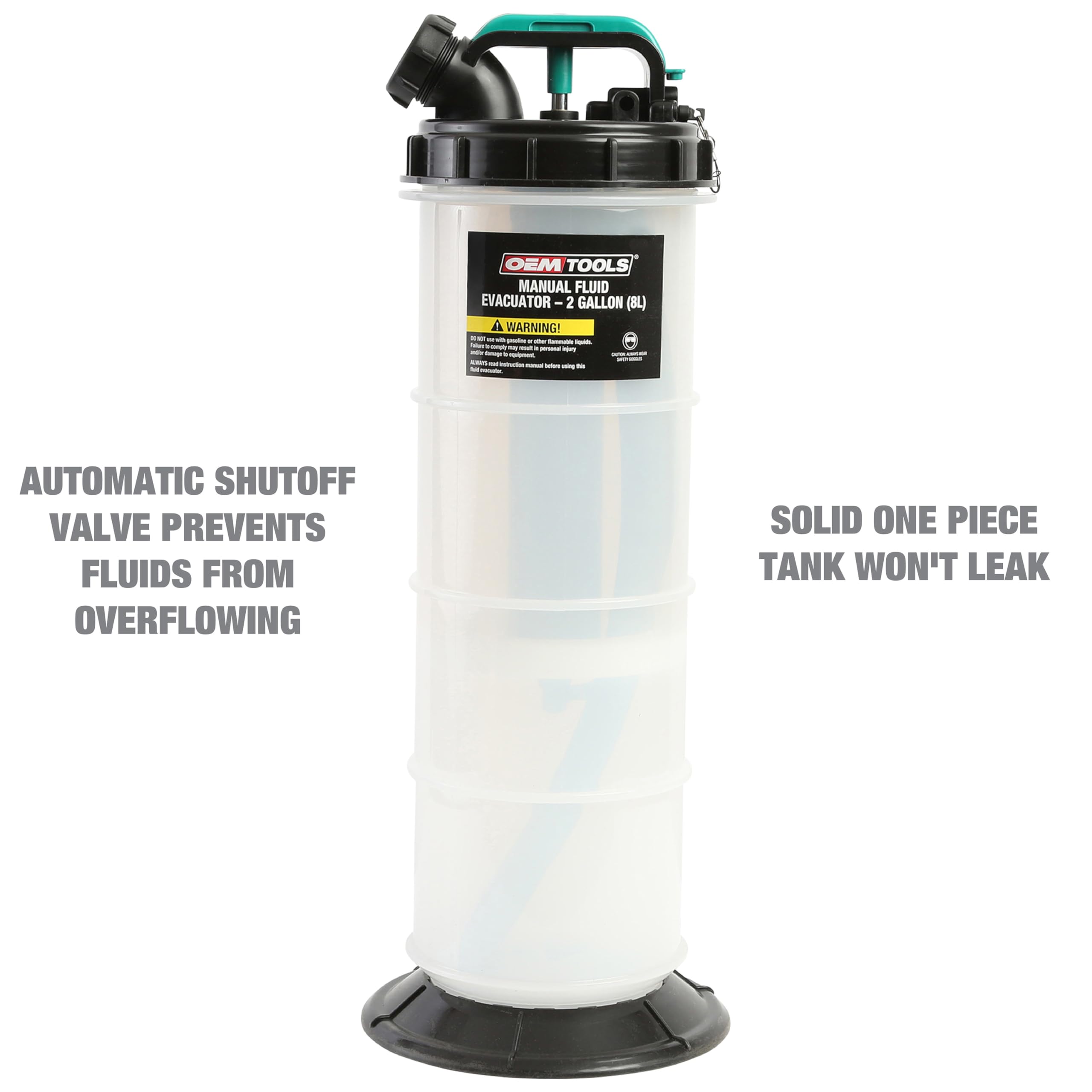 OEMTOOLS 24936 Manual Fluid Extractor Pump, 8 Quarts, Plastic, Multi-Color, Ideal for Automotive Oils and Fluids