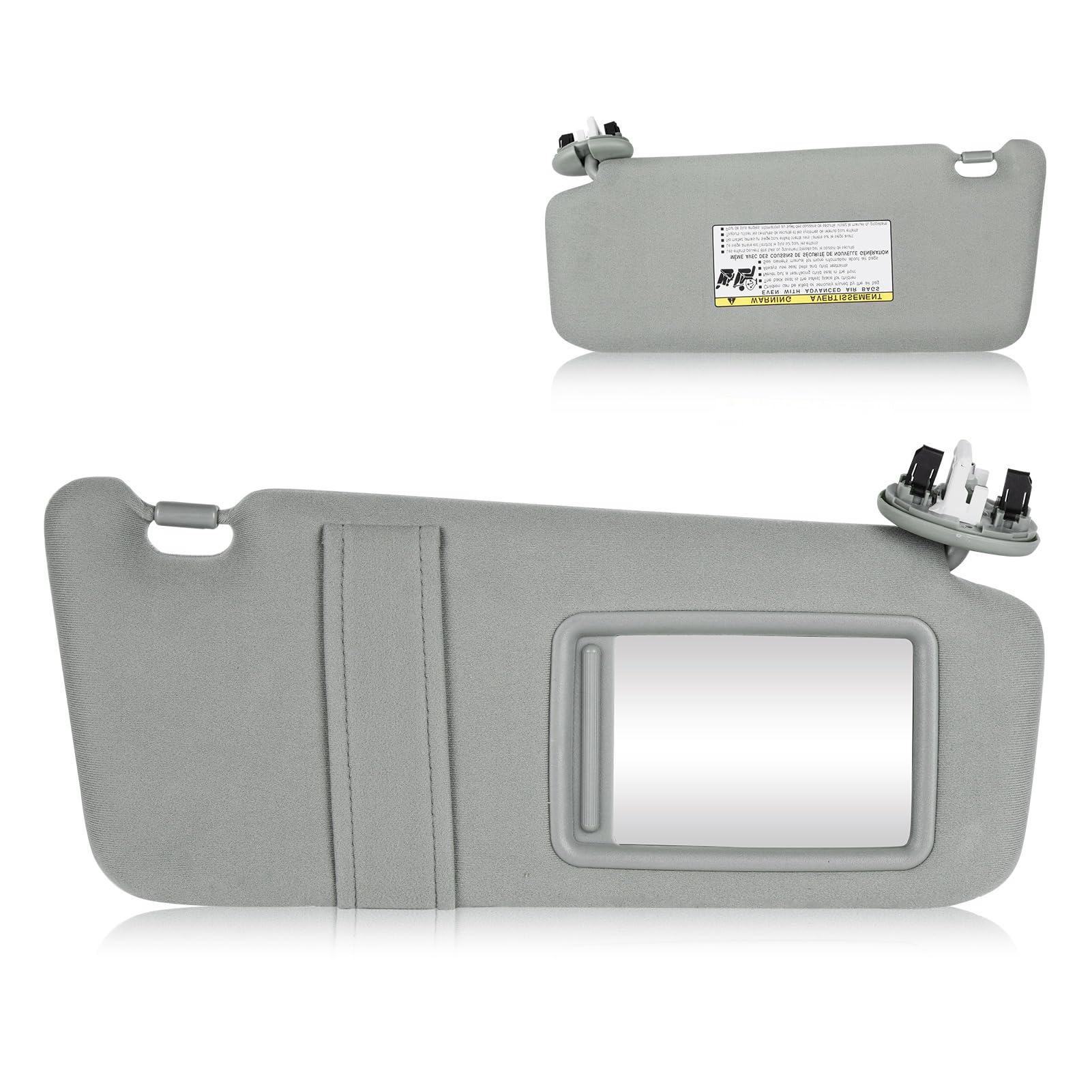 Sun Visor With Light For Toyota Camry 2007-2011 With Sunroof, Right Passenger Side Gray Sunvisor Replace 74320-06800-B0