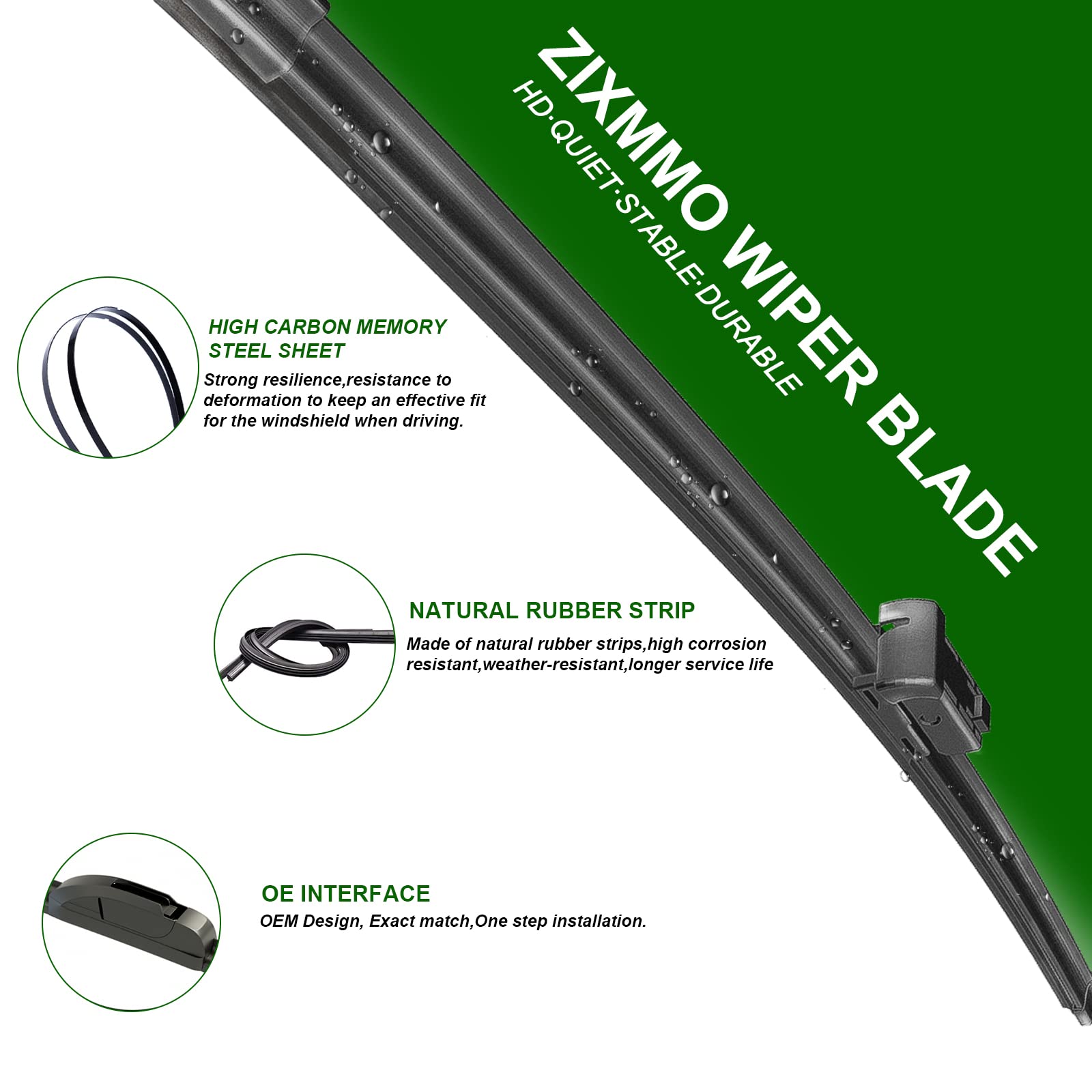 Zixmmo 26'+22' Windshield Wipers With 16' Rear Wiper Blade Replacement For 2005 2006 2007 2008 2009 2010-2021 Honda Odyssey -Original Factory Quality (Set Of 3)