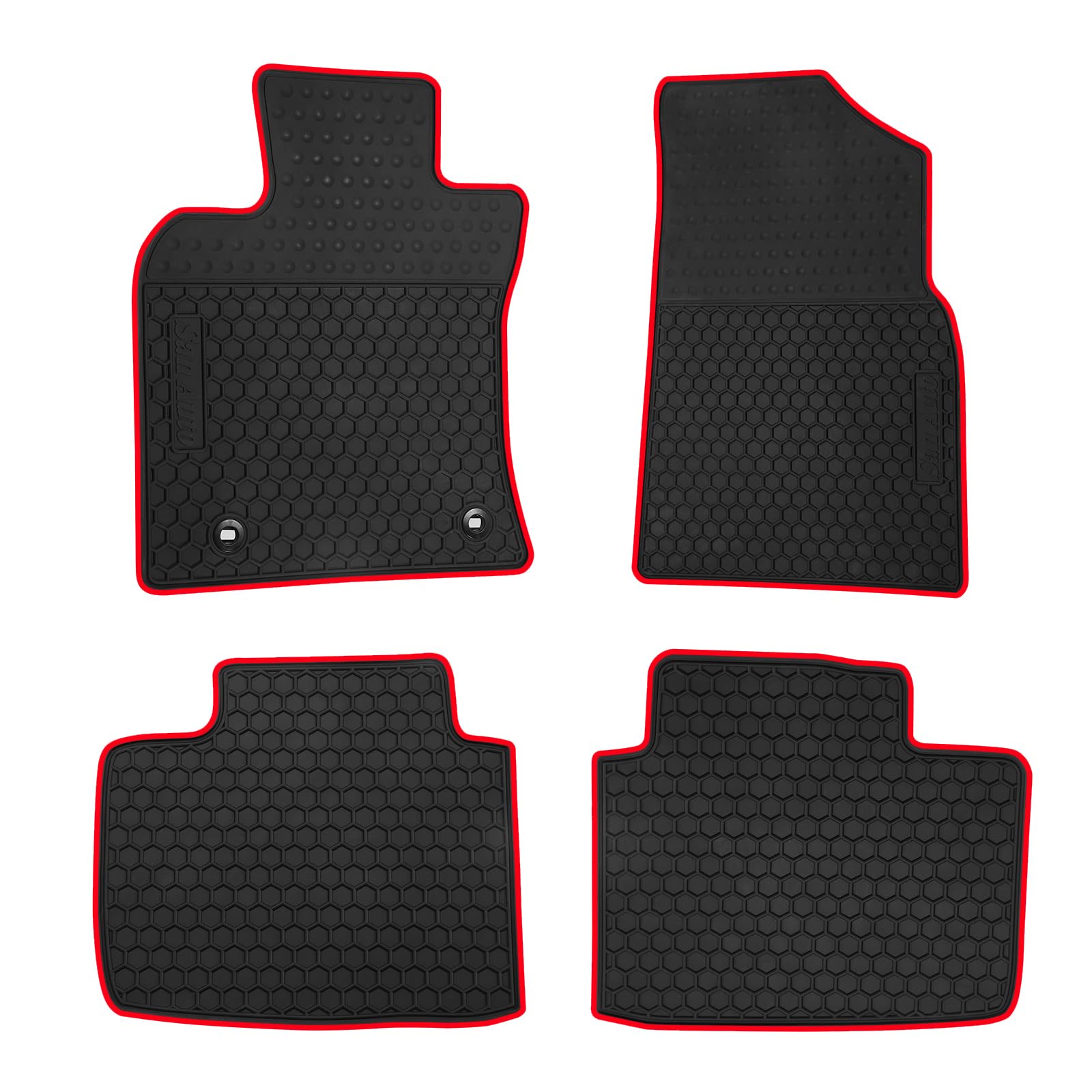 San Auto Car Floor Mats Custom Fit For Toyota Camry 9Th 2025 Black Red Rubber Car Floor Liners Set All Weather Season Protection