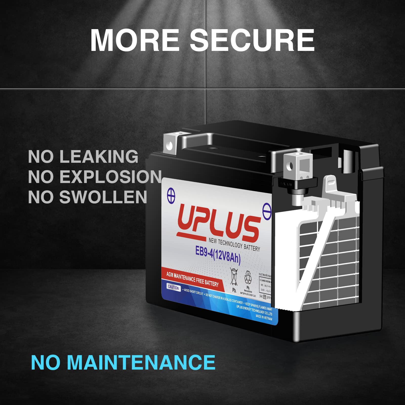 Motorcycle Battery Ytx9-Bs, Uplus Eb9-4 Atv Scooter Battery Maintenance Free - Sealed Agm Powersport Batteries