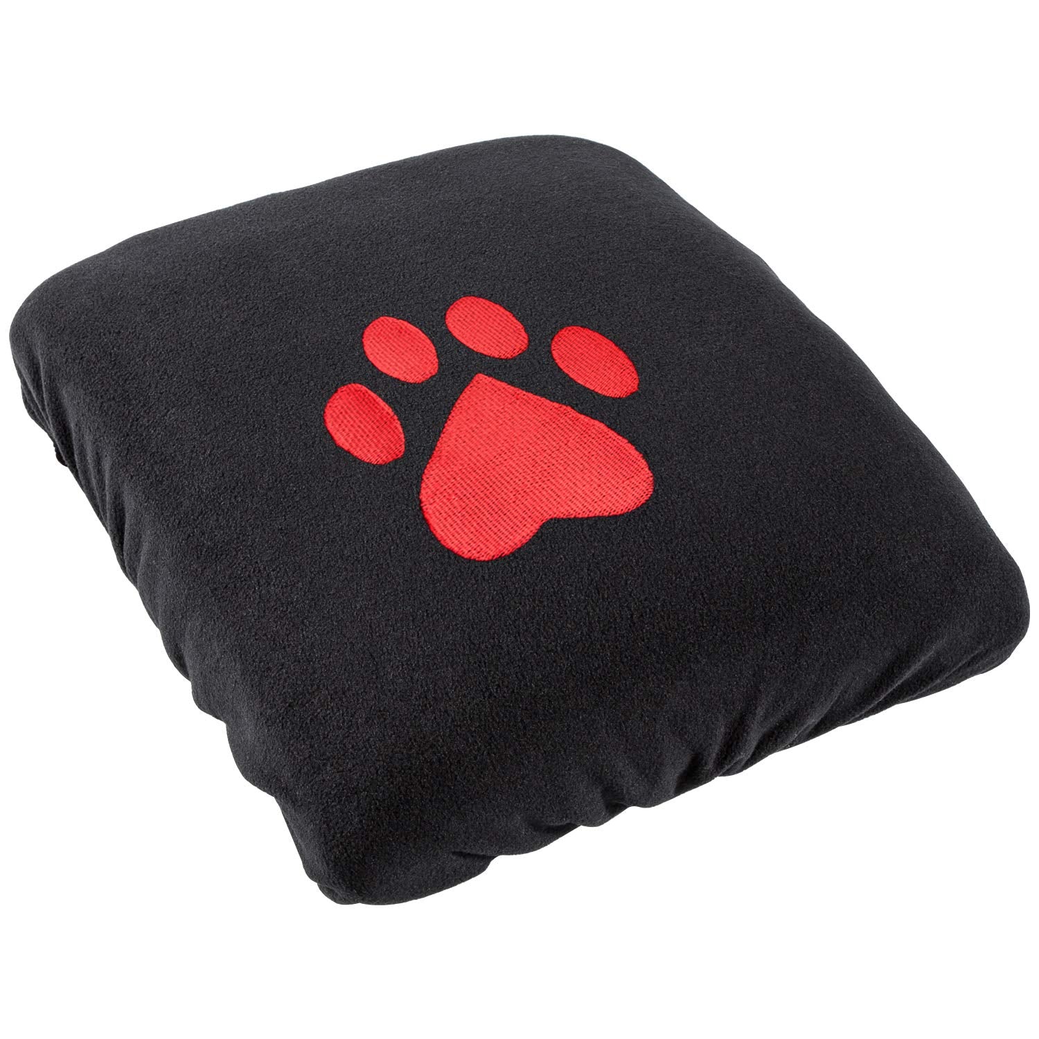 Center Console Armrest Pad Cover For Dodge Ram 1500 2500 3500 4500 5500 Pickup Trucks 1993-2020 Black Soft Car Armrest Protector Cushion All Seasons (Red Dog Paw)