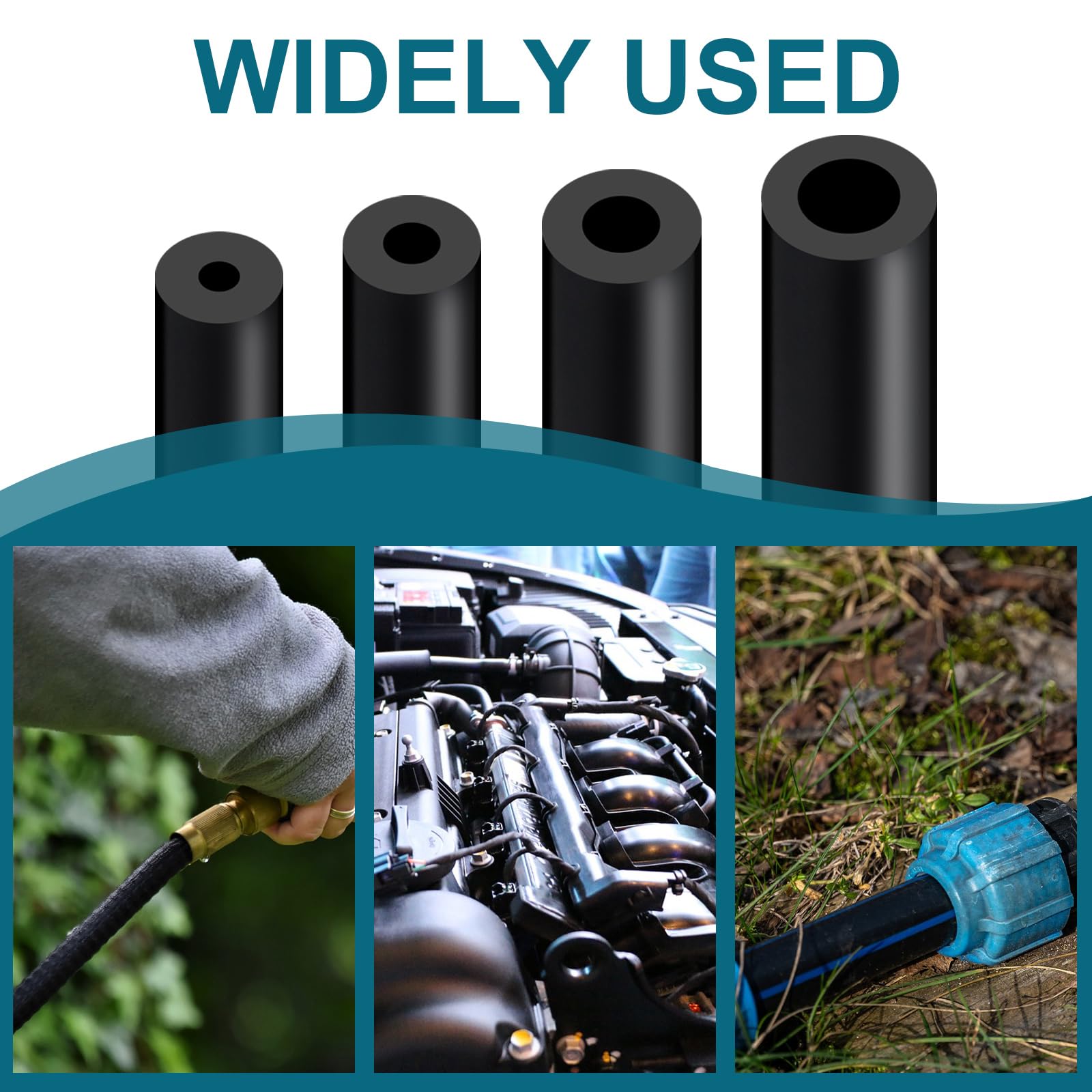SDZONGES Vacuum Hose Automotive, 5FT ID 1/8''(3mm) Vacuum Hose, 130PSI Max Pressure Silicone (4pcs Clamps include).