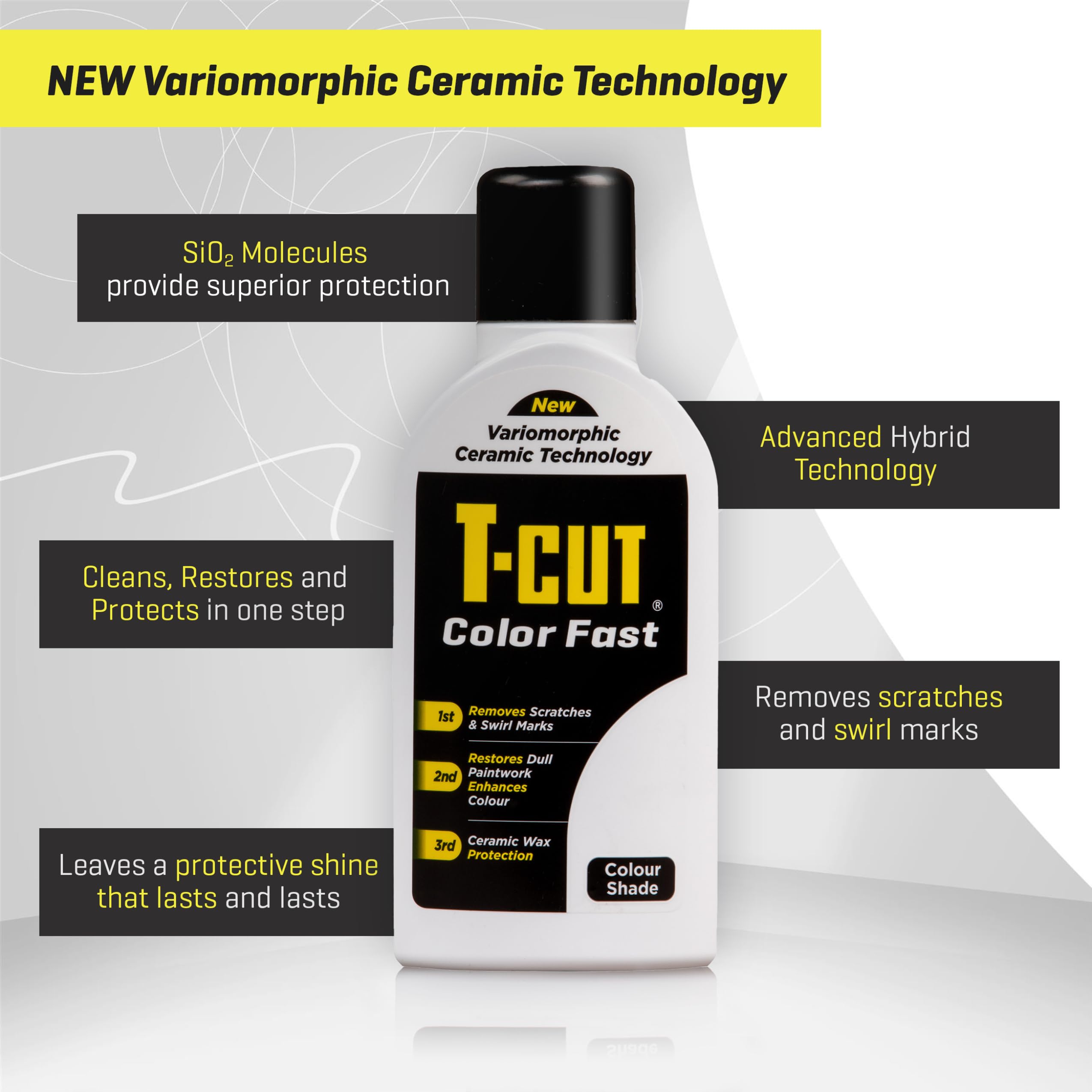 Car Gods T-Cut White Scratch Remover Car Polish, 17 Fl Oz, Wax, White, Model CMW001, Restores Paintwork, 13 Colors Available