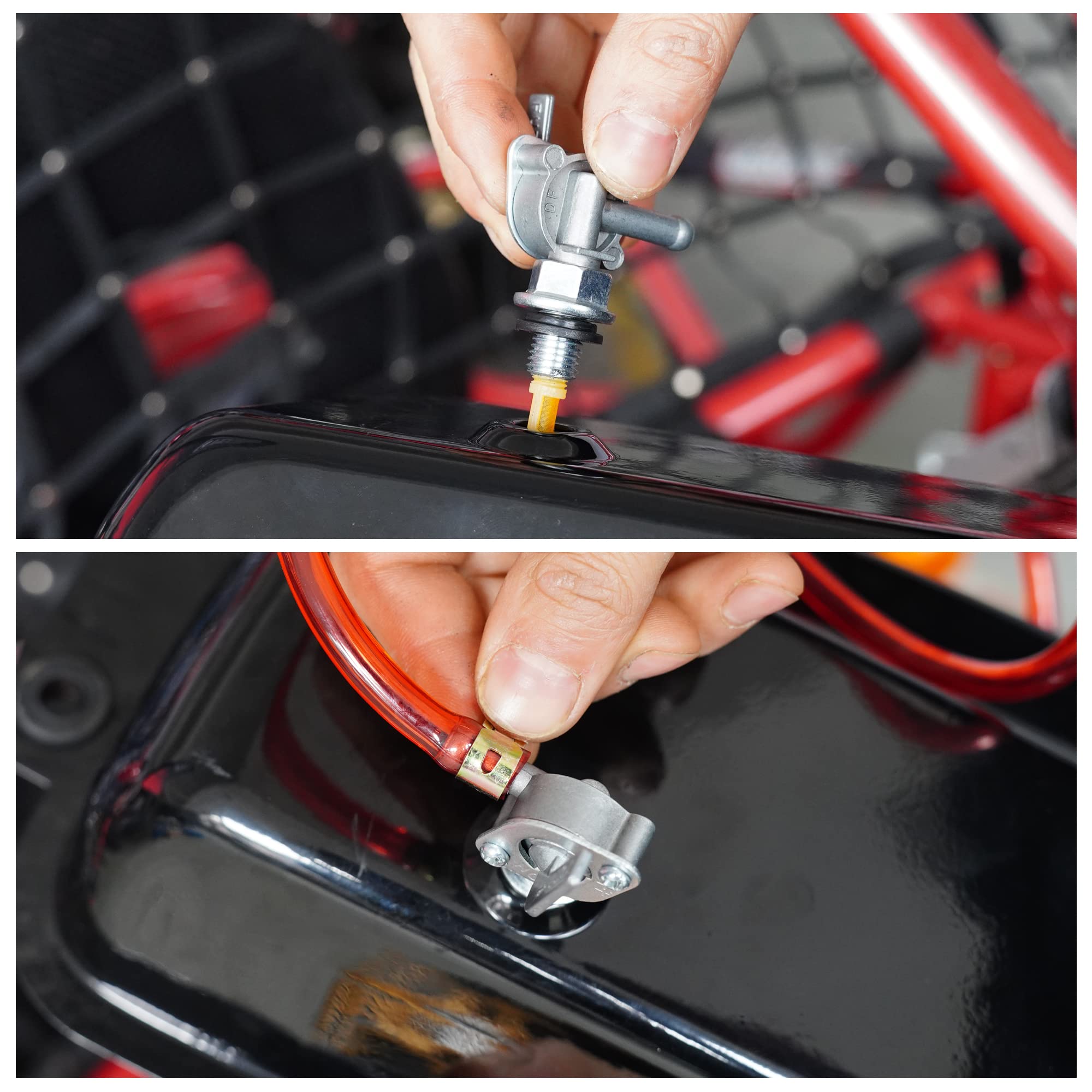 MTATCN Gas Fuel Tank with Cap & Vent Tube for 150cc 250cc Go Karts, Alloy Steel, Model QHAS-1-30