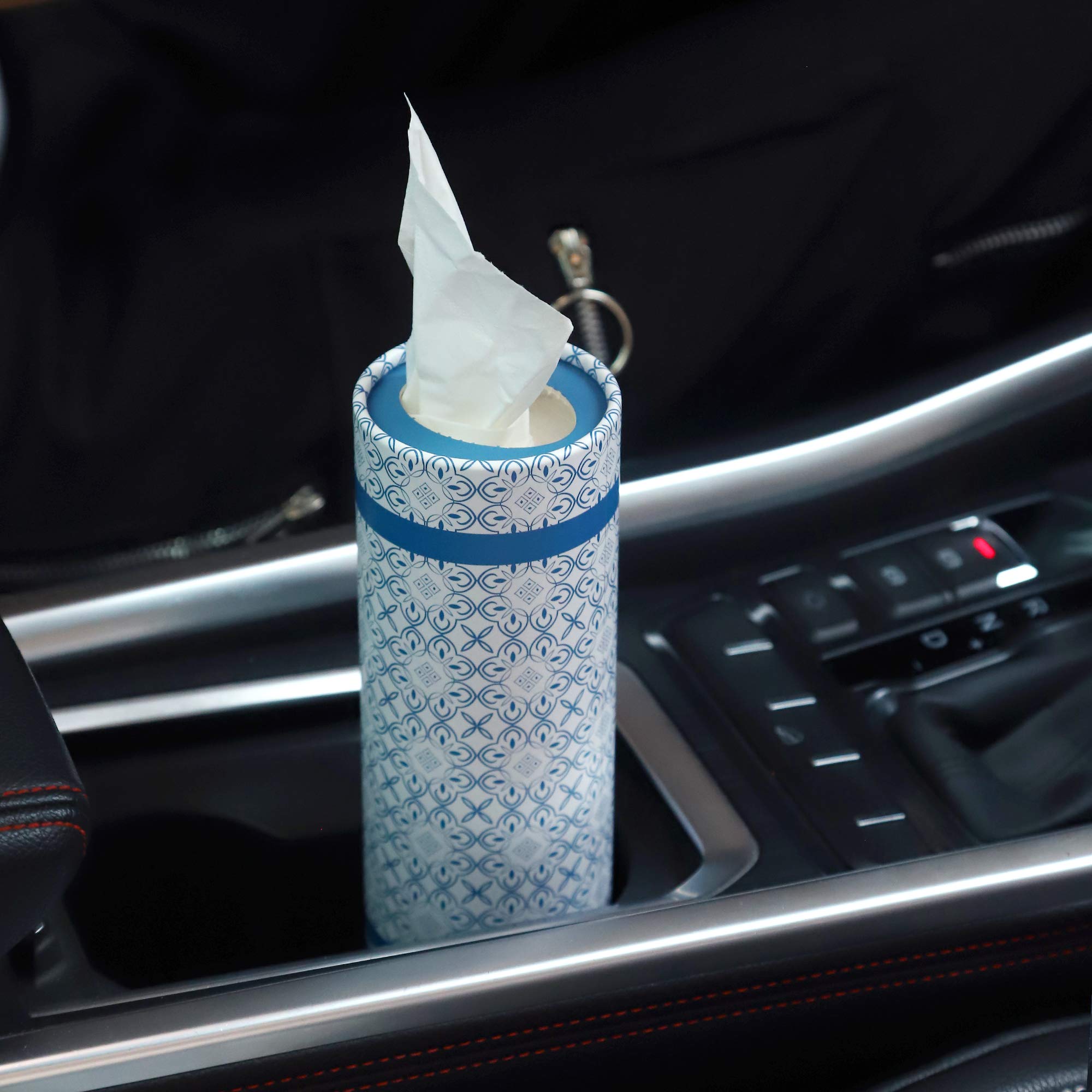 Car Tissues Holder With Facial Tissues - 4 Pk - Travel Tissue Tubes For Car Box Container Perfect Fit For Car Cup Holder Car Tis
