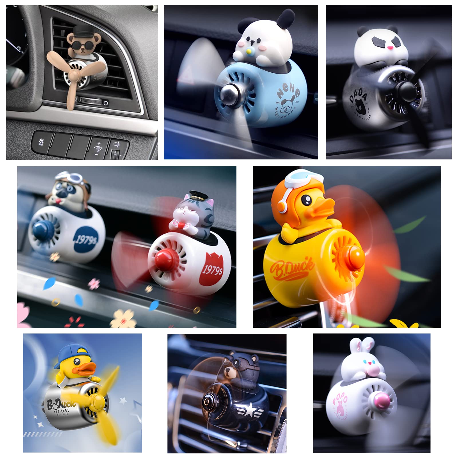 Cacacece 6 Packs Jasmine Smell Car Air Fresheners Refills Solid Fragrance Replacement Tablets, Long Lasting Car Air Fresheners