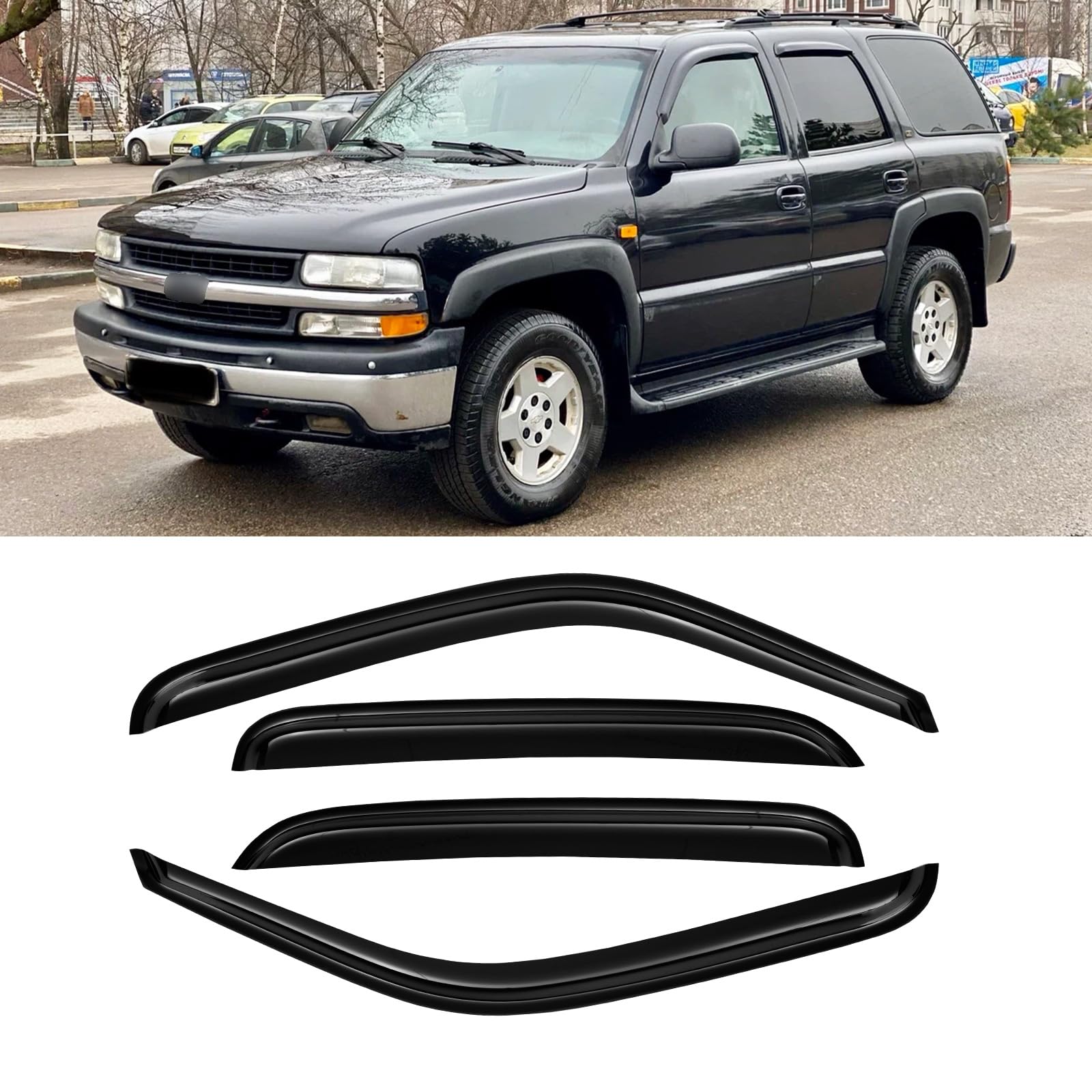 Cmvt Auto Window Visors For 2000-2006 Chevrolet(Chevy) Tahoe & Gmc Yukon (Not Fit Yukon Xl), Rain Guards Shields Vent Shade Defl