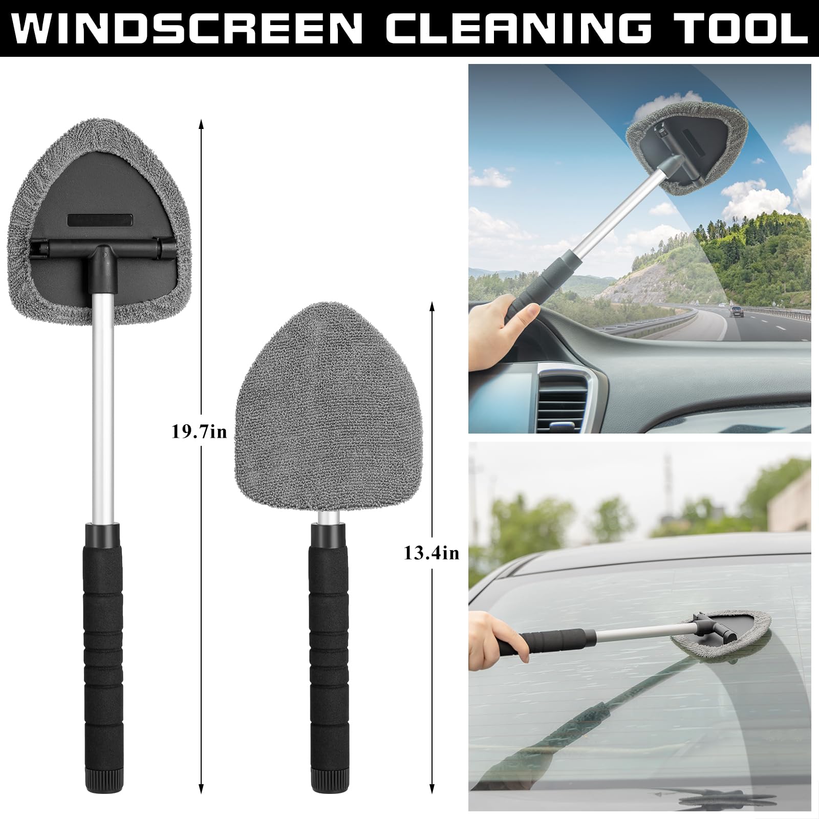 AUTODECO 40Pcs Car Wash Detailing Kit - Foam Gun, Vacuum, Drill Brush, Black