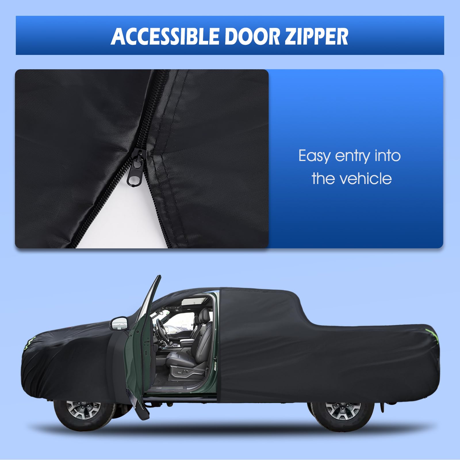 iautaxesoriz Truck Cover Waterproof 6 Layers for Ford Ranger, Toyota Tacoma, Colorado, Nissan Frontier - T1 Fit Up to 220 inch - Black