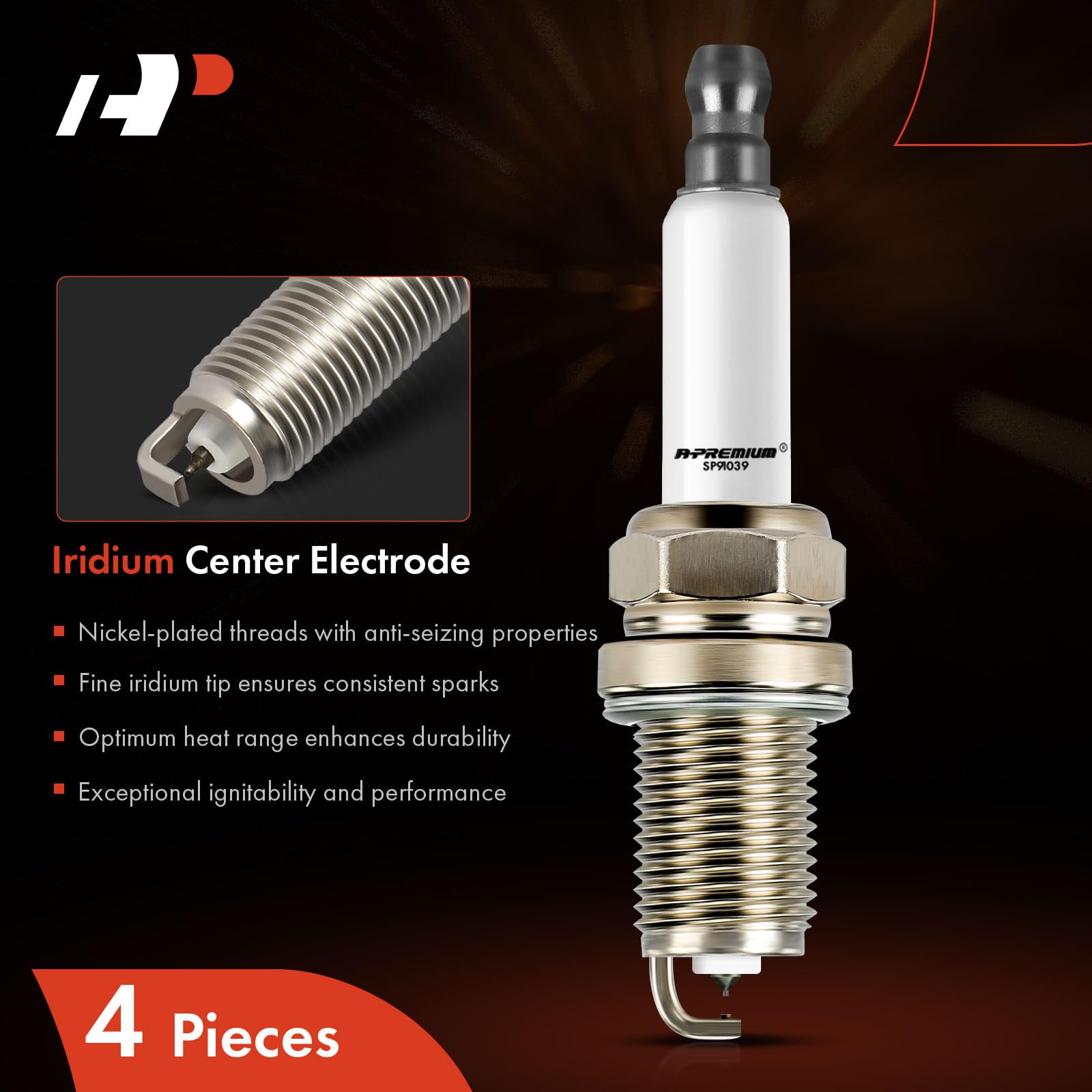A-Premium 4PCS Iridium Platinum Spark Plugs Compatible with Buick Encore 2013-2021 & Chevrolet Cruze 2011-2016, Sonic 2012-2020,