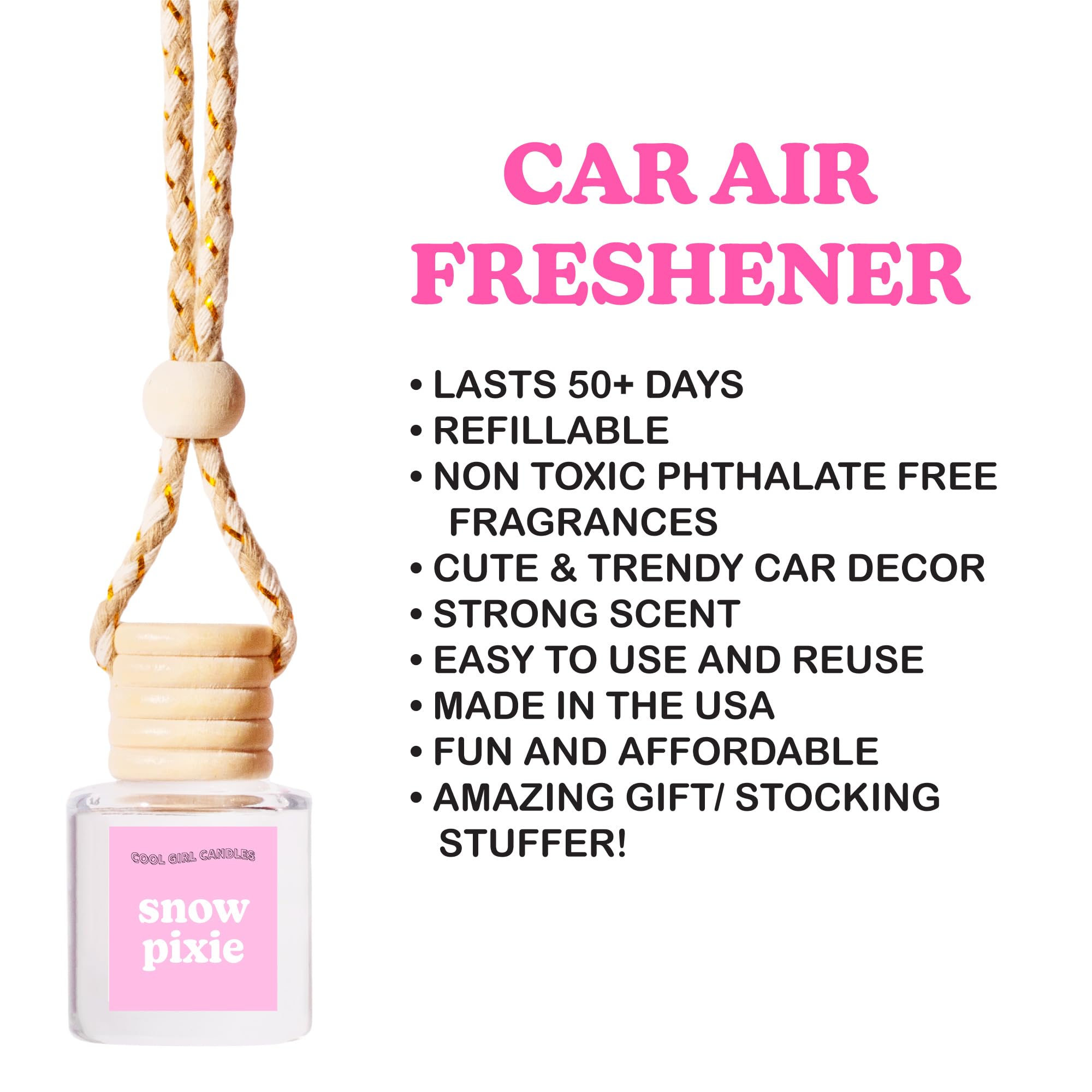 Coolgirlcandles Guava Nectar Orchid Car Hanging Fragrance Oil Diffuser Car Air Freshener Diffuser For Essential Oils, Scents Aro