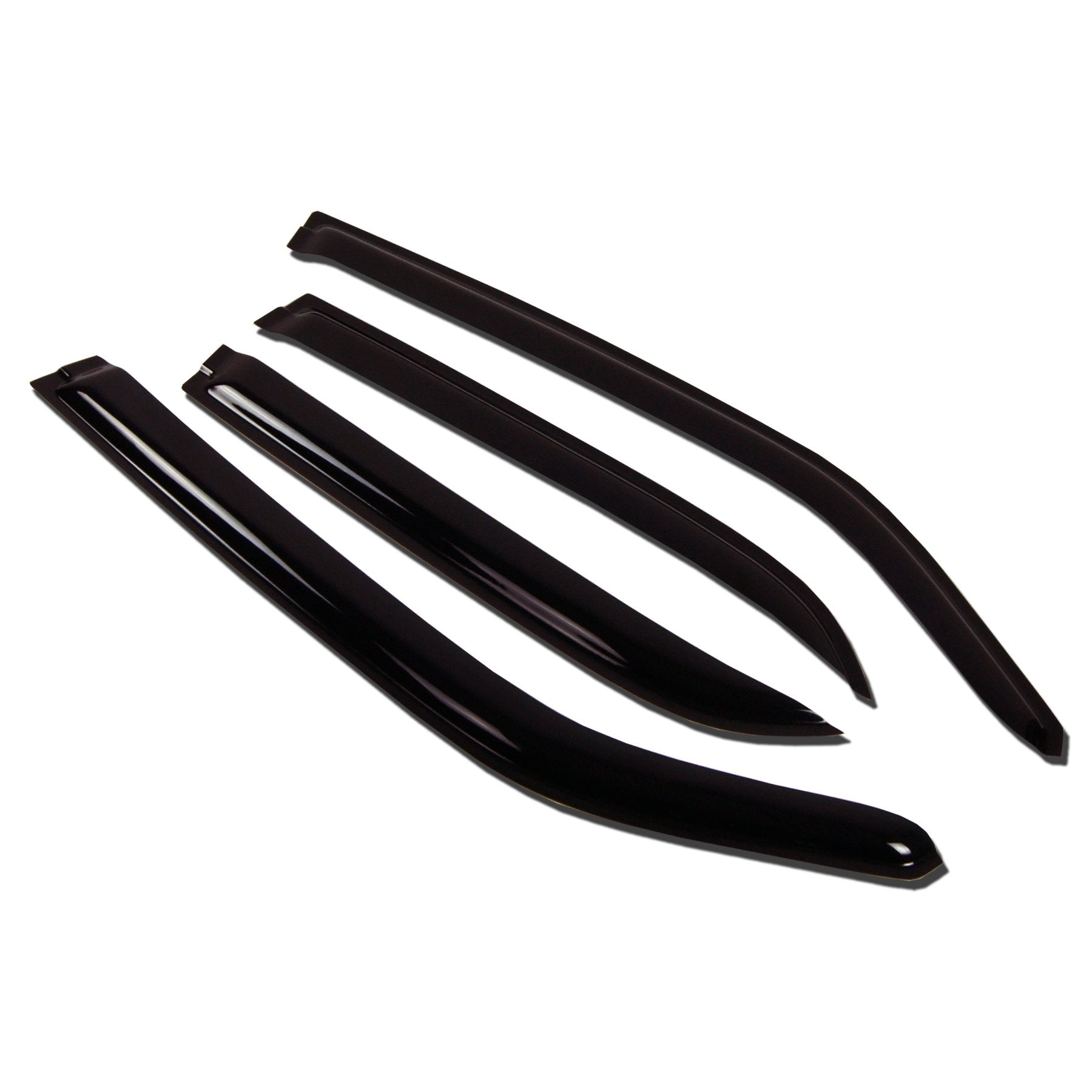 TuningPros WV-459 Window Visor Deflector Rain Guard Dark Smoke 4-pc Set