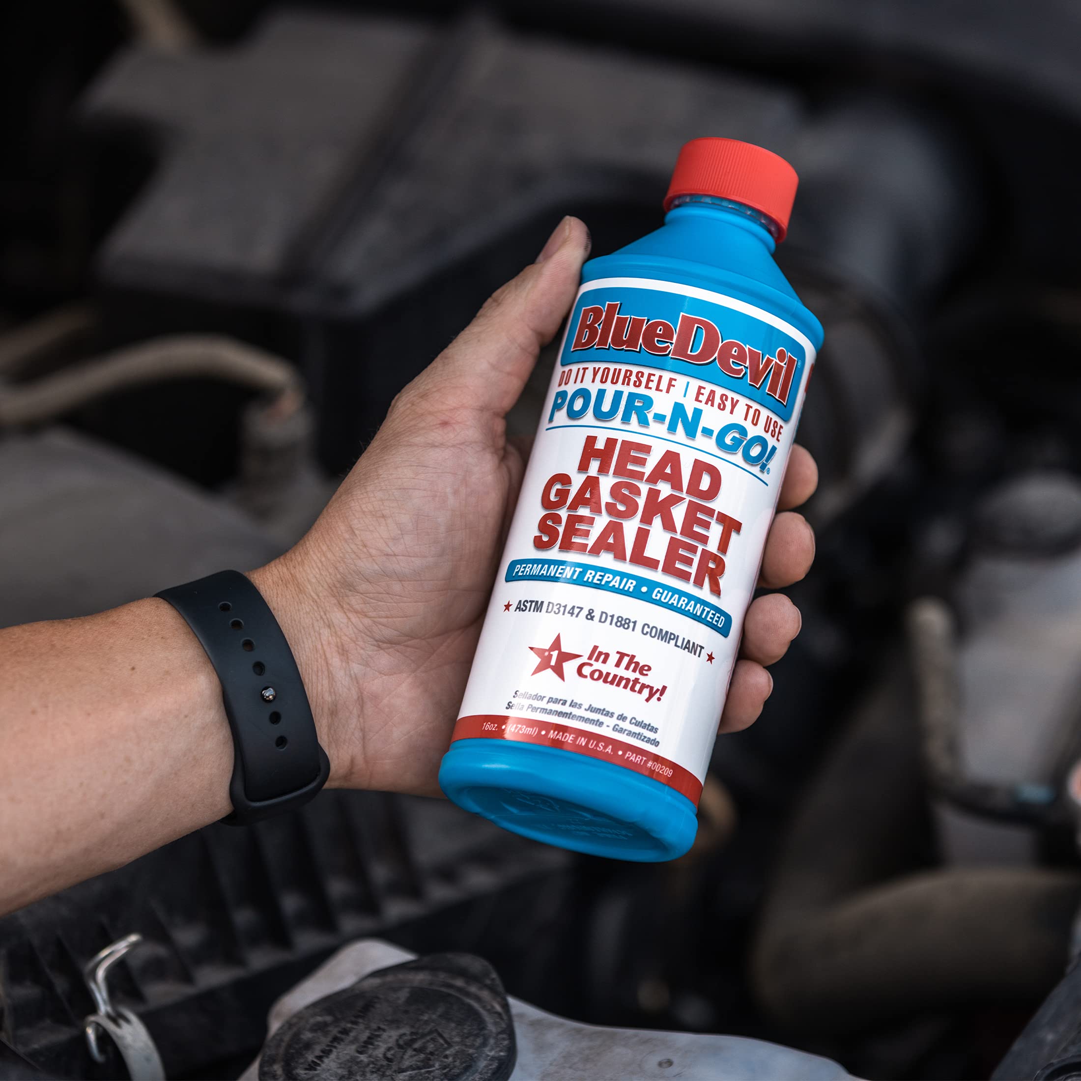 BlueDevil Products Pour-N-Go Head Gasket Sealer - 16 Ounce - Blue - Model 00209 - Acrylic Material