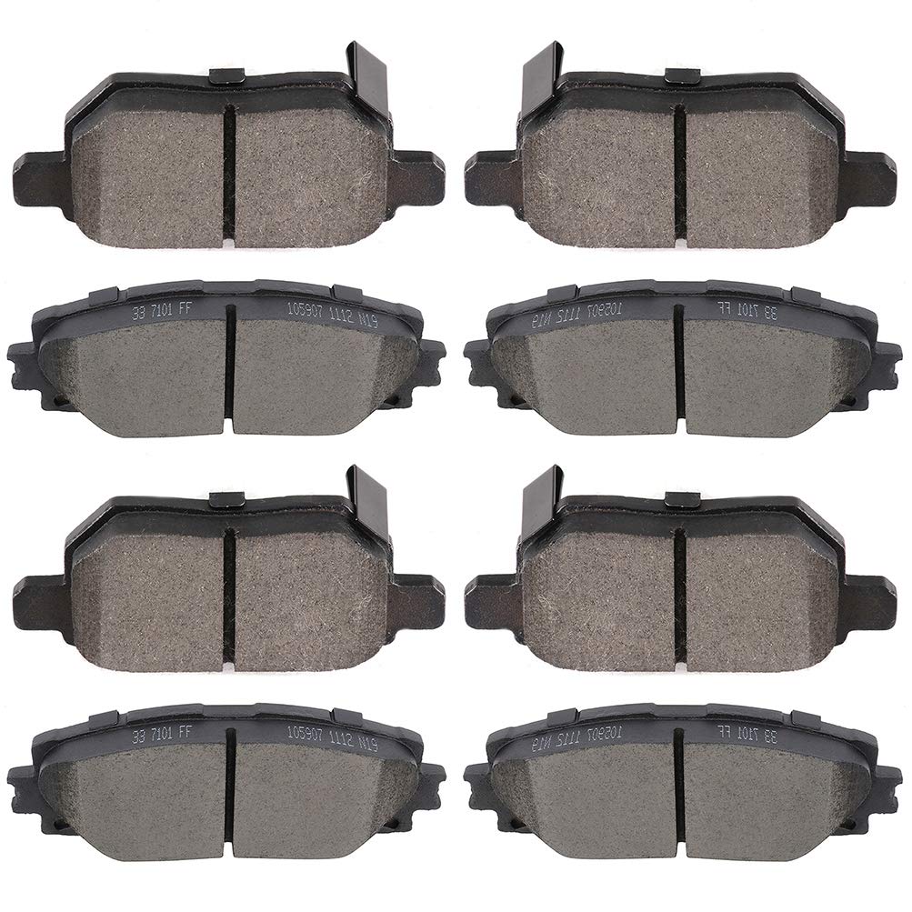 Cciyu D1184 D1423 Front & Rear Ceramic Brake Pads Set Fit For 11-16 For Lexus Ct0H,10-15 For Toyota Prius,15-18 For Toyota Prius