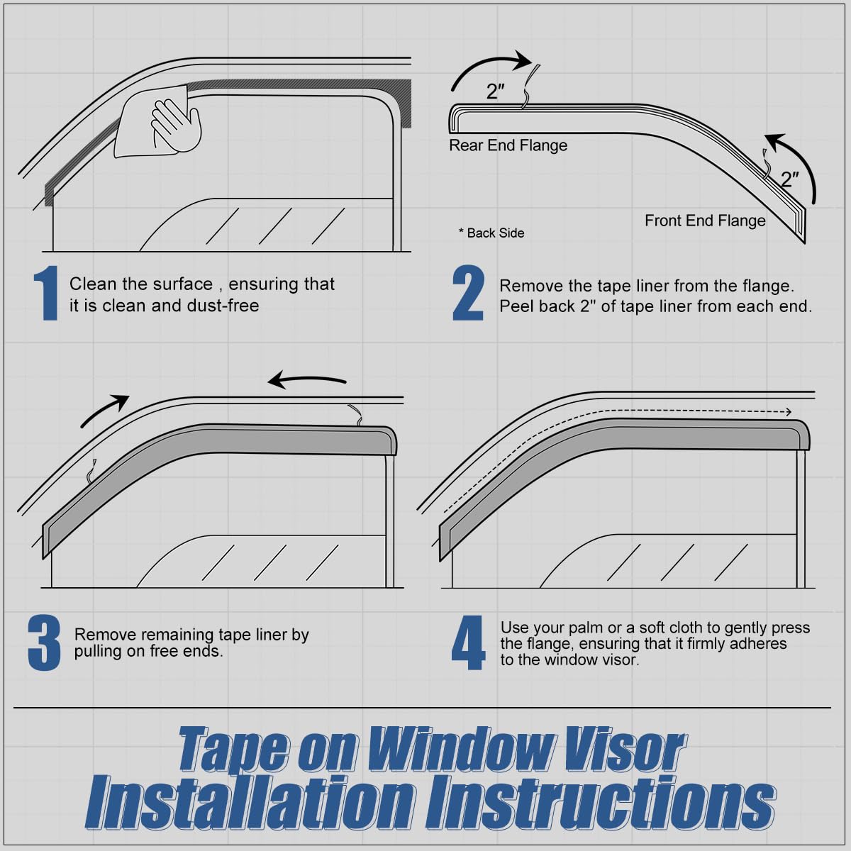 Auto Dynasty Window Visors Compatible With 2019-2024 Nissan Altima, 4Pcs Front & Rear Tape-On Window Vent Visor Deflectors Rain