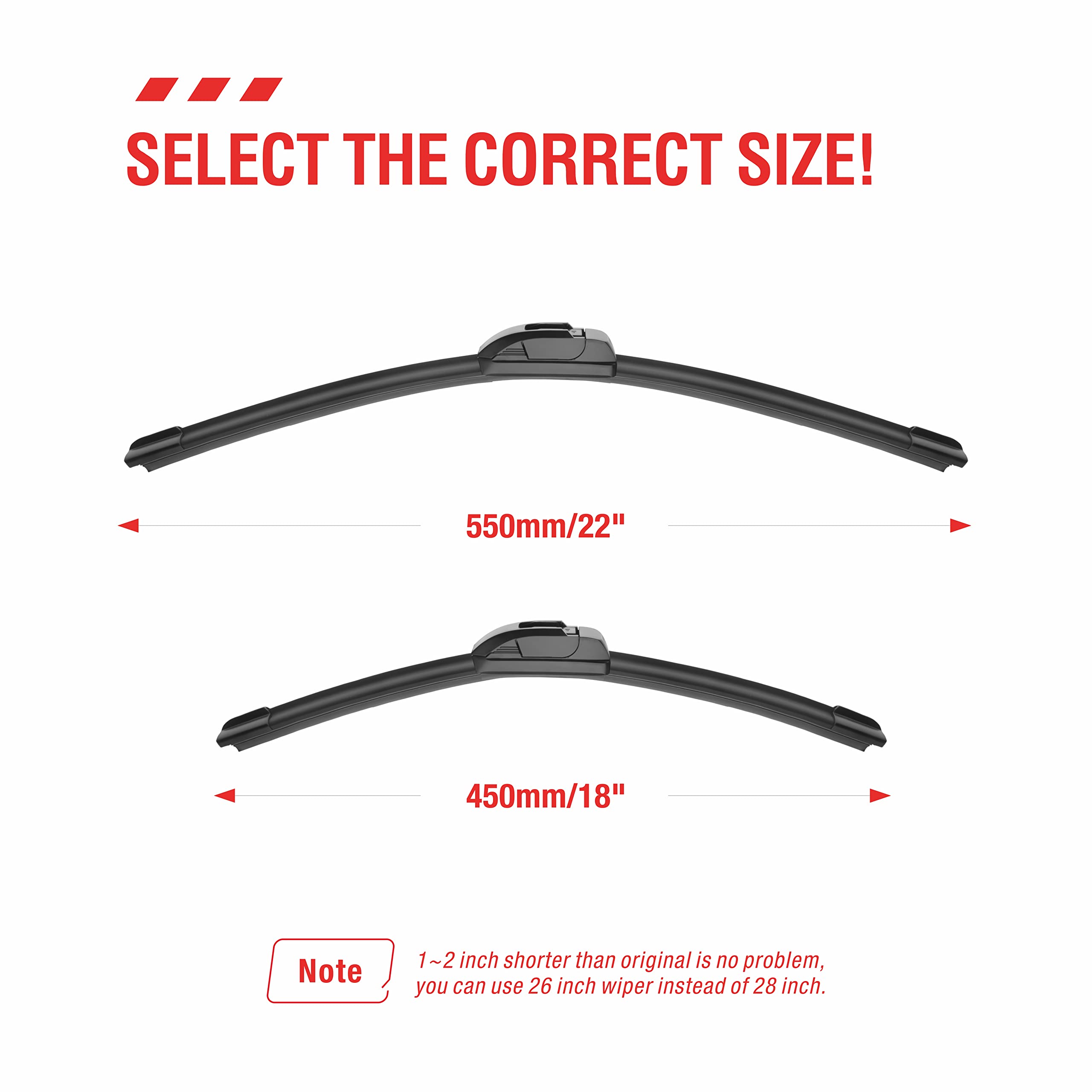 Oem Quality Performance Premium Windshield Wiper Blades 22 And 18,All-Season Auto Replacement Windshield Wiper Blades,Fit For Av