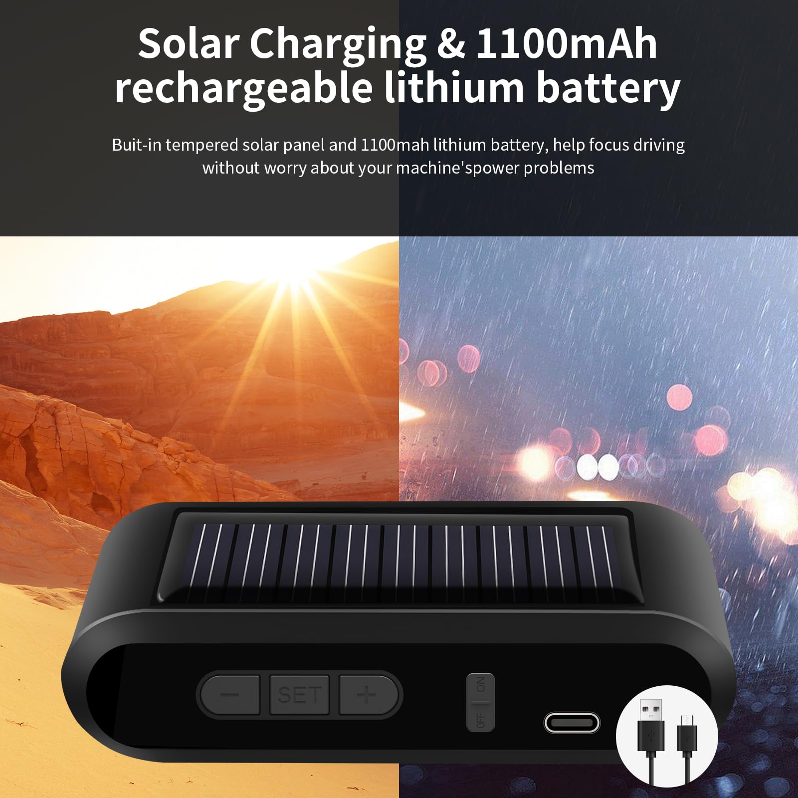 B-Qtech Tire Pressure Monitoring System T650 - Solar Wireless TPMS for RV, 0-199 PSI, 6 Sensors, 5 Alarm Modes, High Brightness