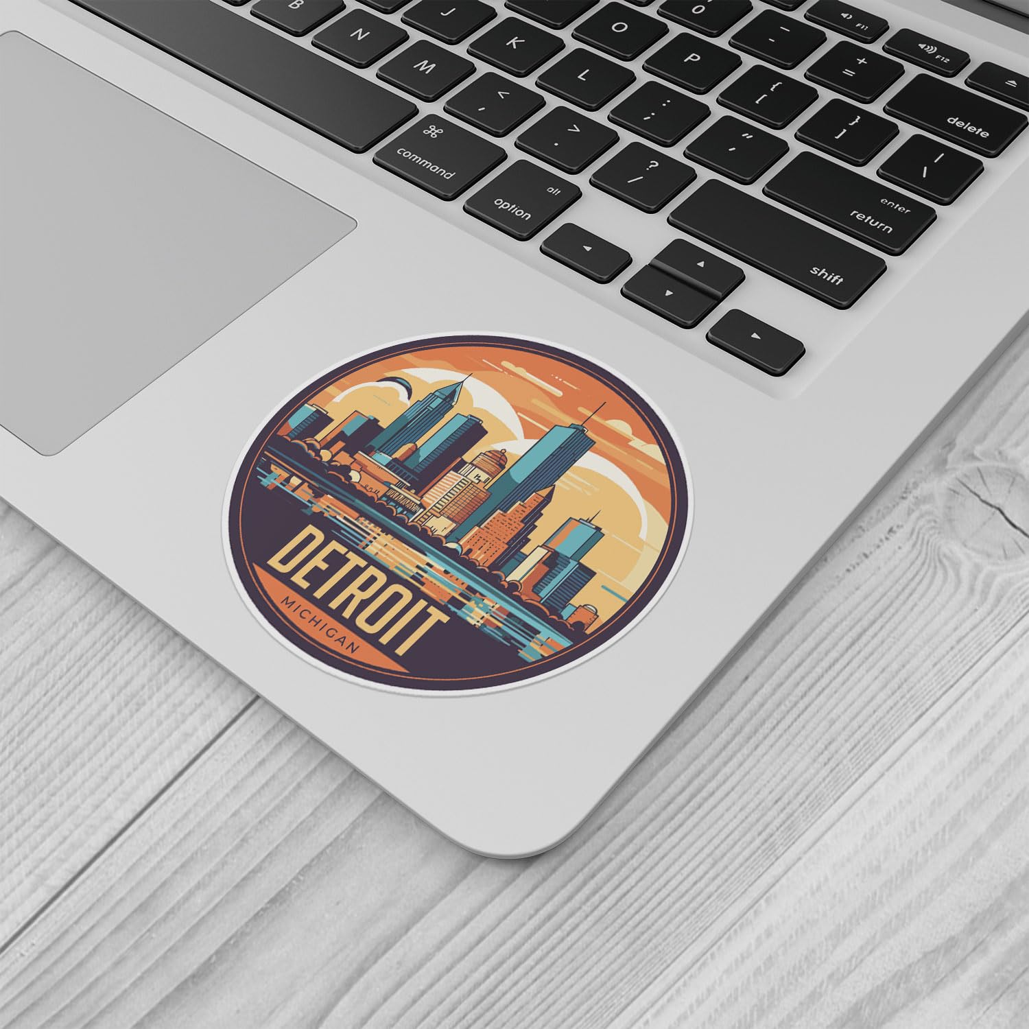 Detroit City Sticker - Waterproof Vinyl Decal for Car Bumper, Laptop, Water Bottle, Wall, and Window, Size - 3'' Longer Side