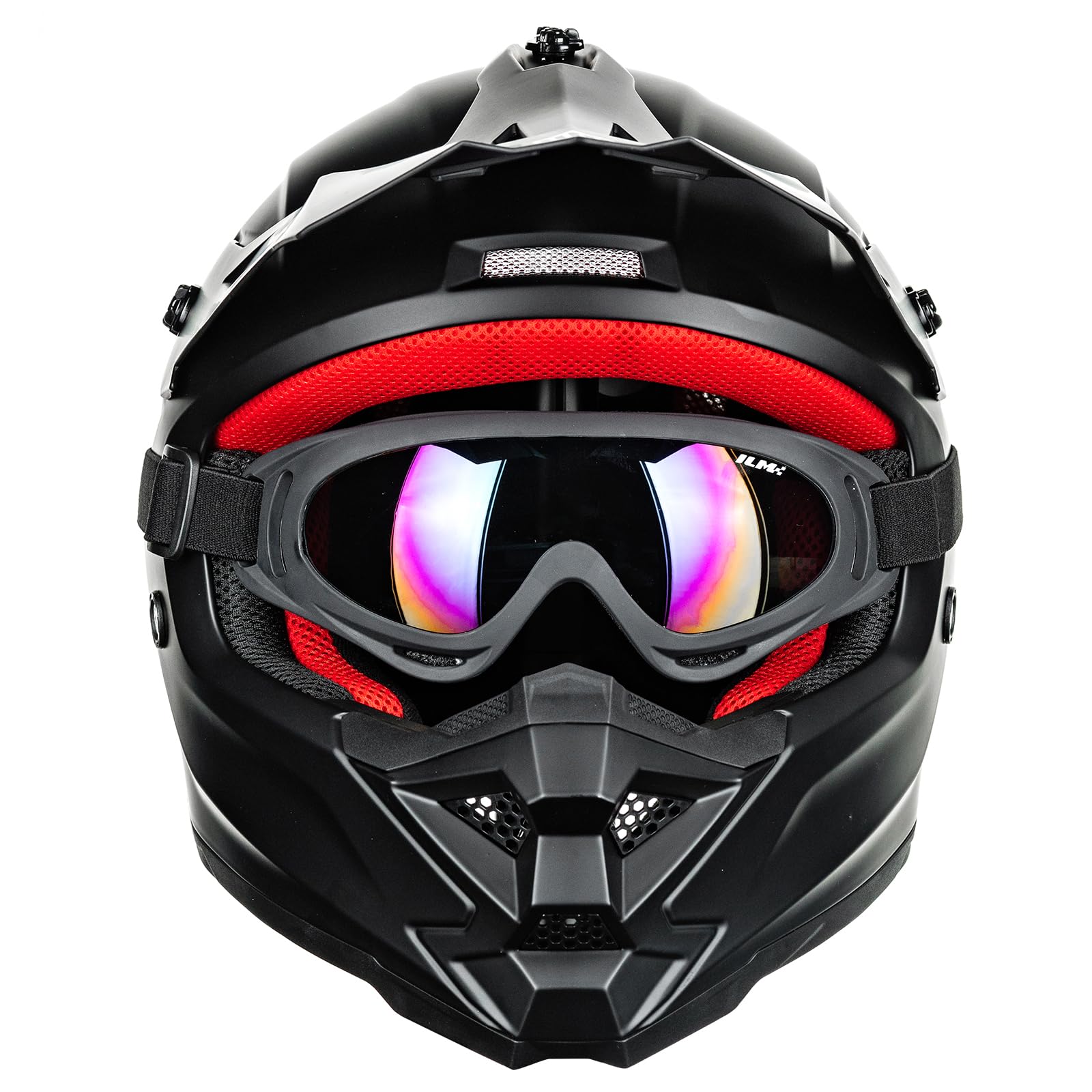 ILM Youth ATV Helmet - Kids Dirt Bike Helmet, Medium, Matte Black, Model Z705, ABS Material, DOT ECE Certified