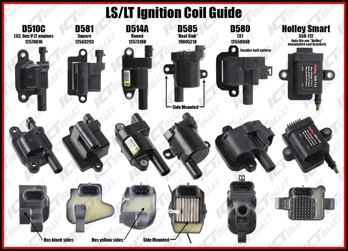 Ict Billet 5.3L Ls Square Coil Brackets Valve Cover D581 D514A D510C 12558693 Lsx Swap Truck Ls1 Ls3 Ls2 Lq4 Lq9 Ls6 L92 L99 L33
