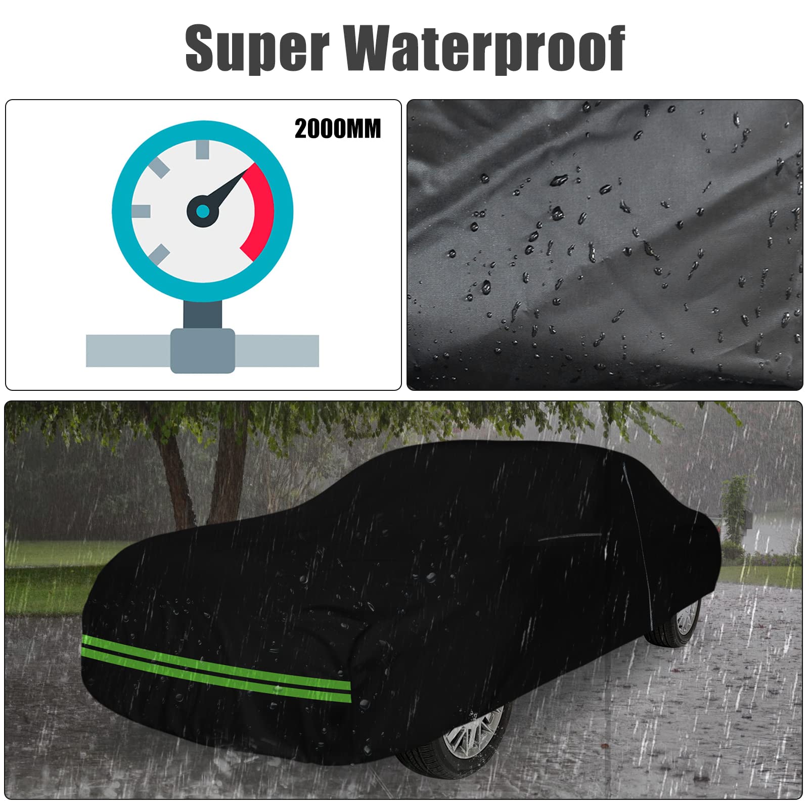 Waterproof Car Cover Replace for Ford Thunderbird 2002-2005, 210T All Weather Classic Car Covers with Zipper Door & Lock for Sno