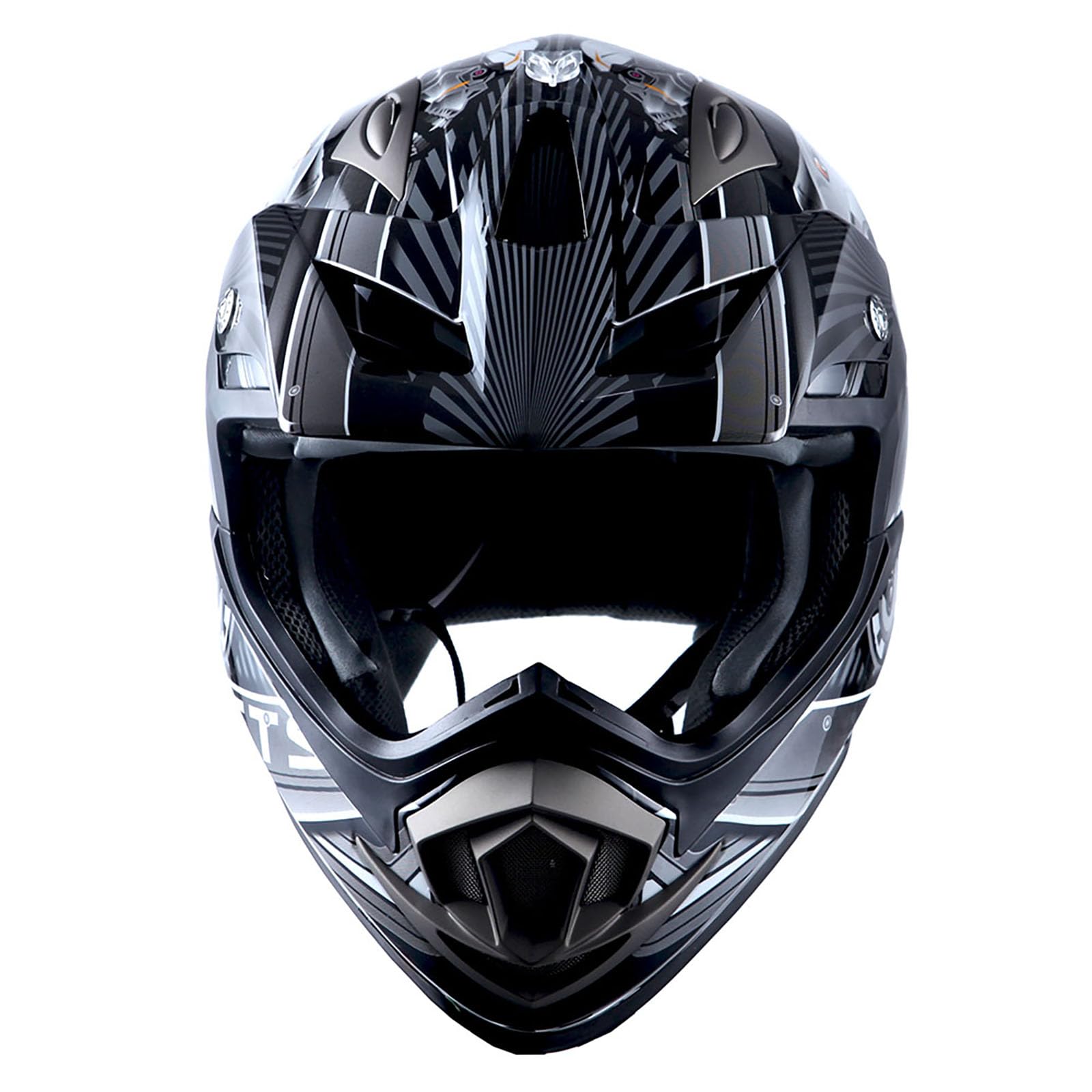 1Storm Adult Motocross Helmet HGXP14B, X-Large, Skull Black, Off Road MX BMX ATV Dirt Bike