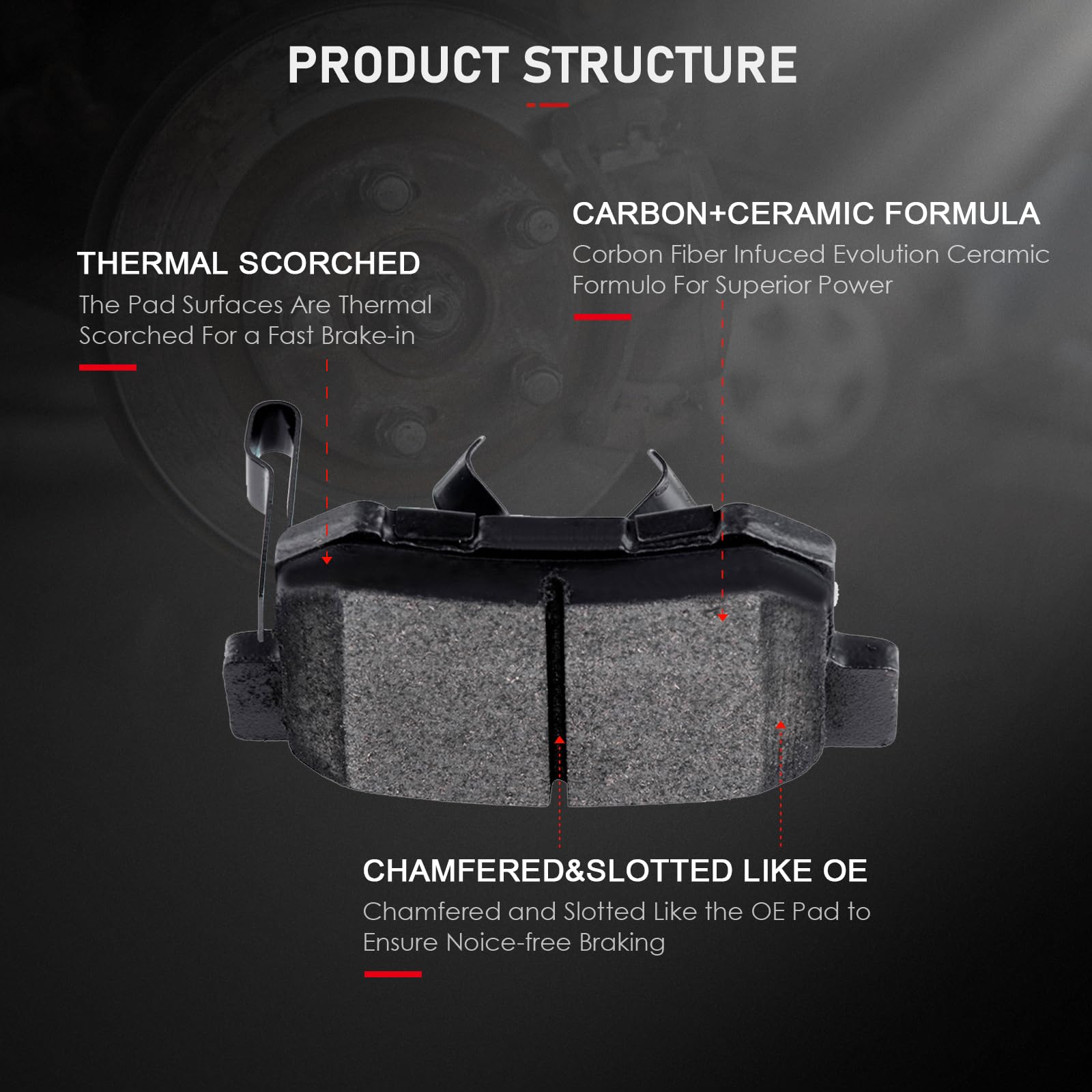 Cciyu D914 D1086 8Pcs Front & Rear Ceramic Brake Pads Kits 2005 2006 2012-2016 For Honda Cr-V