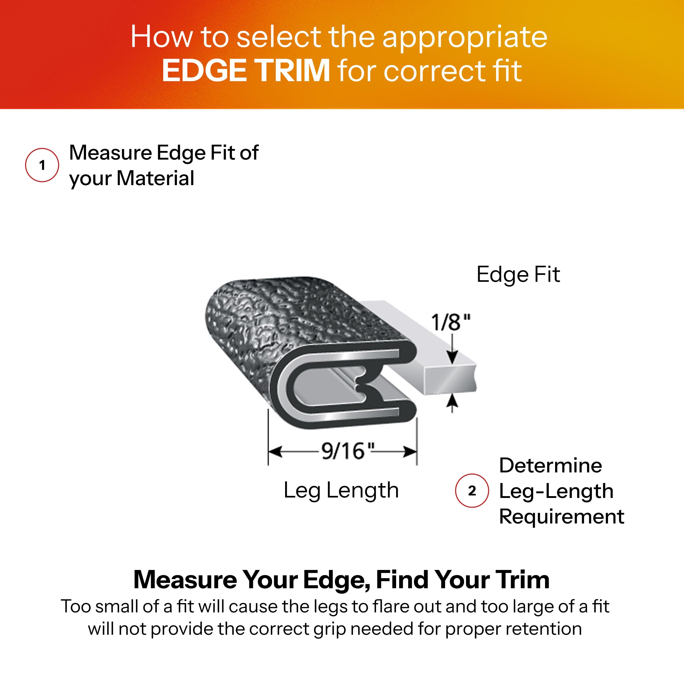 Trim-Lok Edge Trim - Fits 1/8Inch Edge, 9/16Inch Leg Length, 250 ' Length, Black, Pebble Texture - Flexible Pvc Edge Protector F