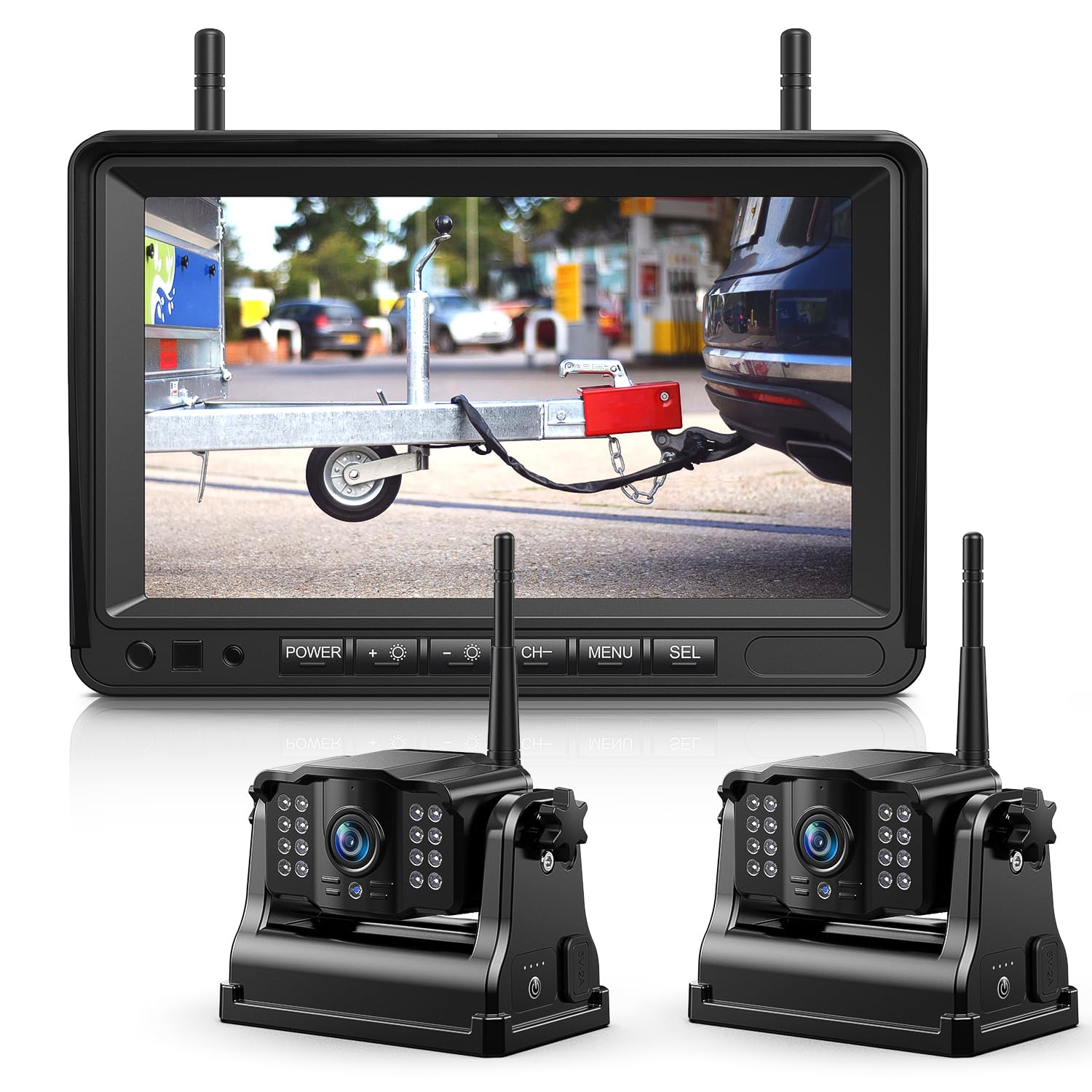 Erapta 2 Magnetic Wireless Backup Camera 7    Ips Monitor, 2-Min Diy Installation,1080P, Lower Consumption, 9600Mah Rechargeable